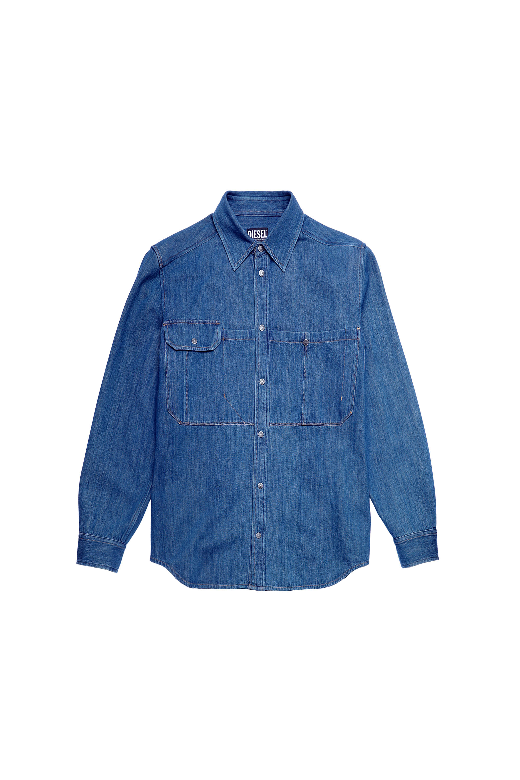 D-MILLY-SP, Mittelblau - Denimhemden