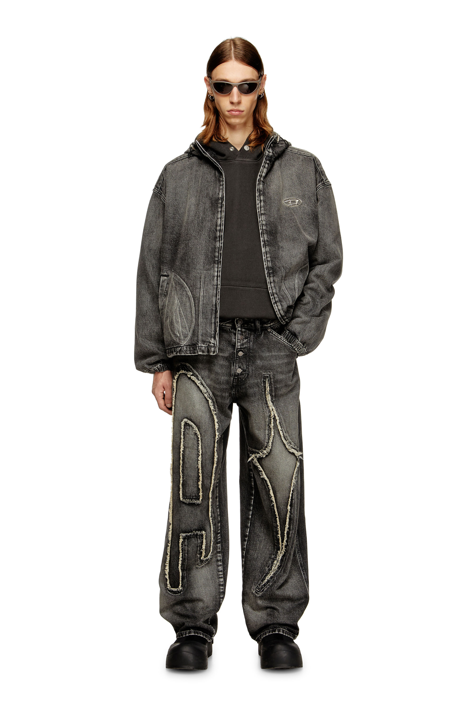 Diesel - Unisex Straight Jeans D-ThugClub 0BEBT, Schwarz/Dunkelgrau - 2