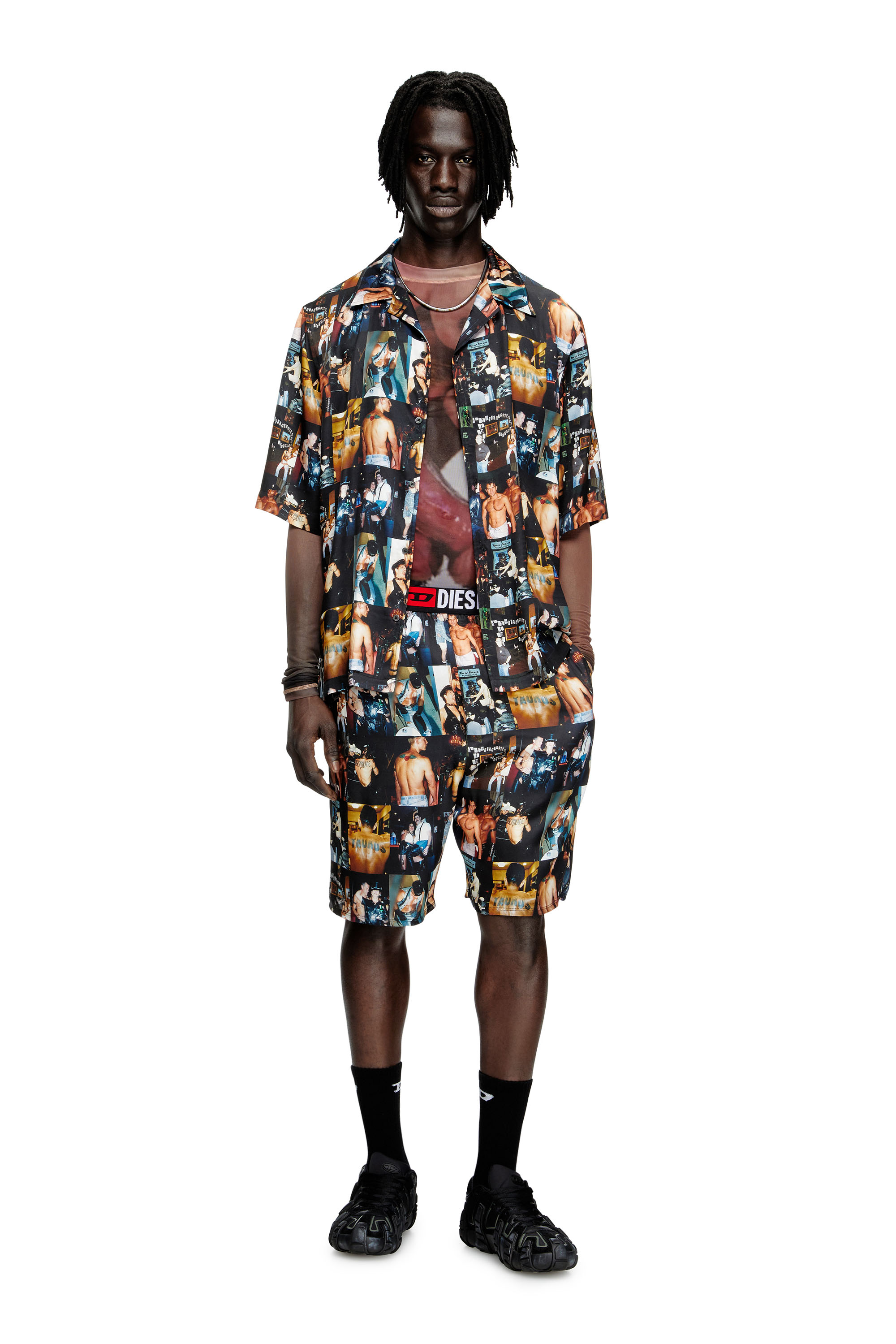Diesel - PR-P-TOLL-SHOR-TOM25, Unisex Bowling-Hemd mit Grafik-Prints in Schwarz - 3
