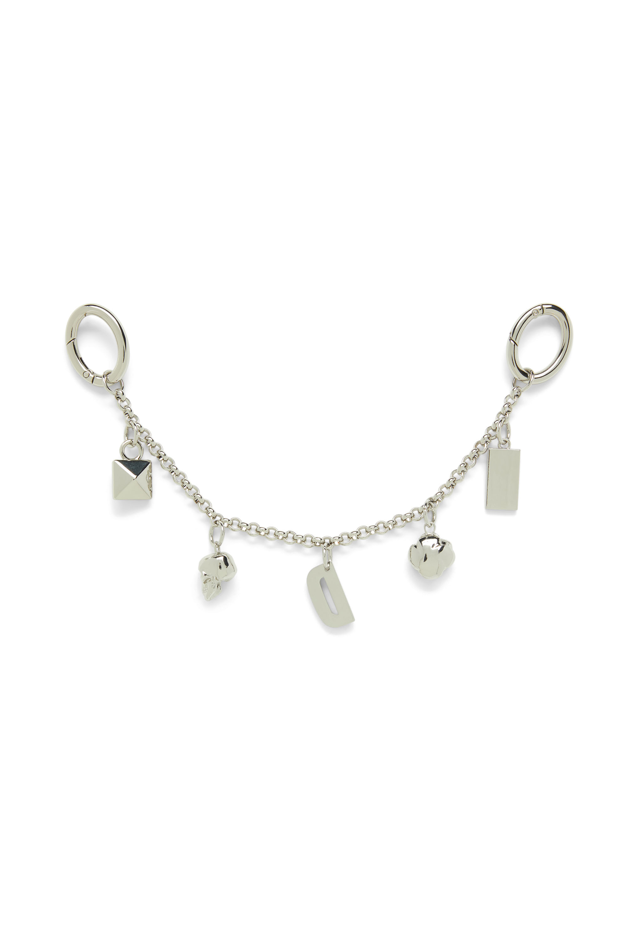 Diesel - CHAIN-D II S, Damen Metallkette mit ikonischen Anh&auml;ngern in Silber - 2