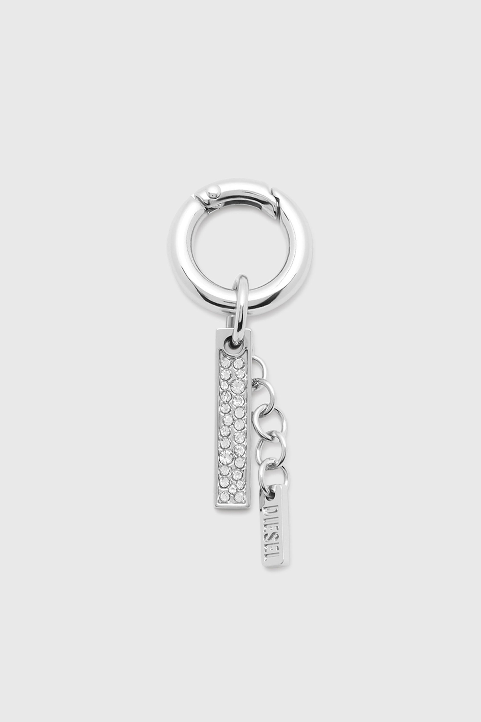 Diesel - CHARM-I, Unisex Metallschl&uuml;sselanh&auml;nger mit Strassanh&auml;nger in Silber - 1