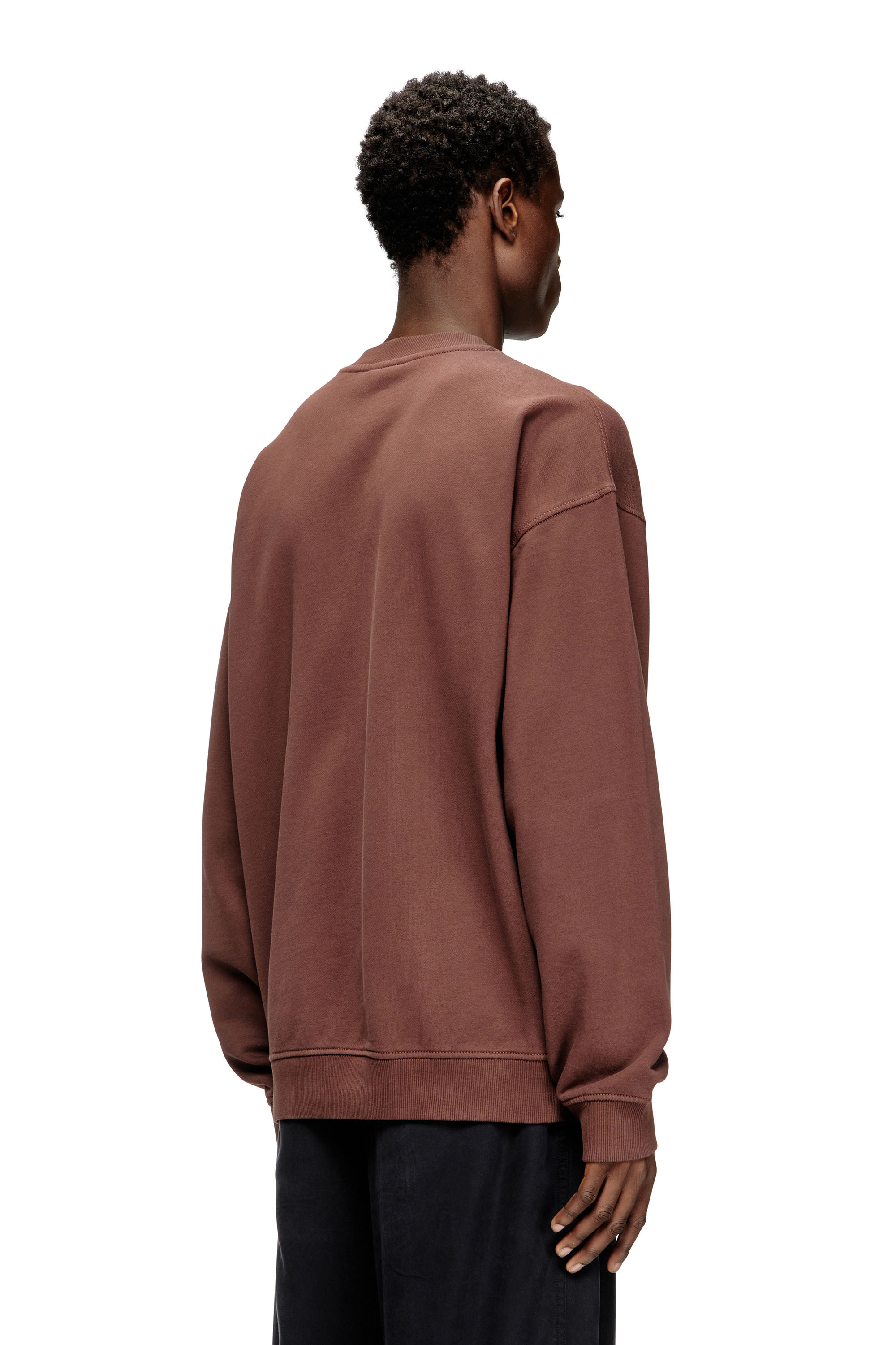 Diesel - S-BOXT-N5, Herren Baumwoll-Sweatshirt mit geflocktem Oval D in Braun - 4