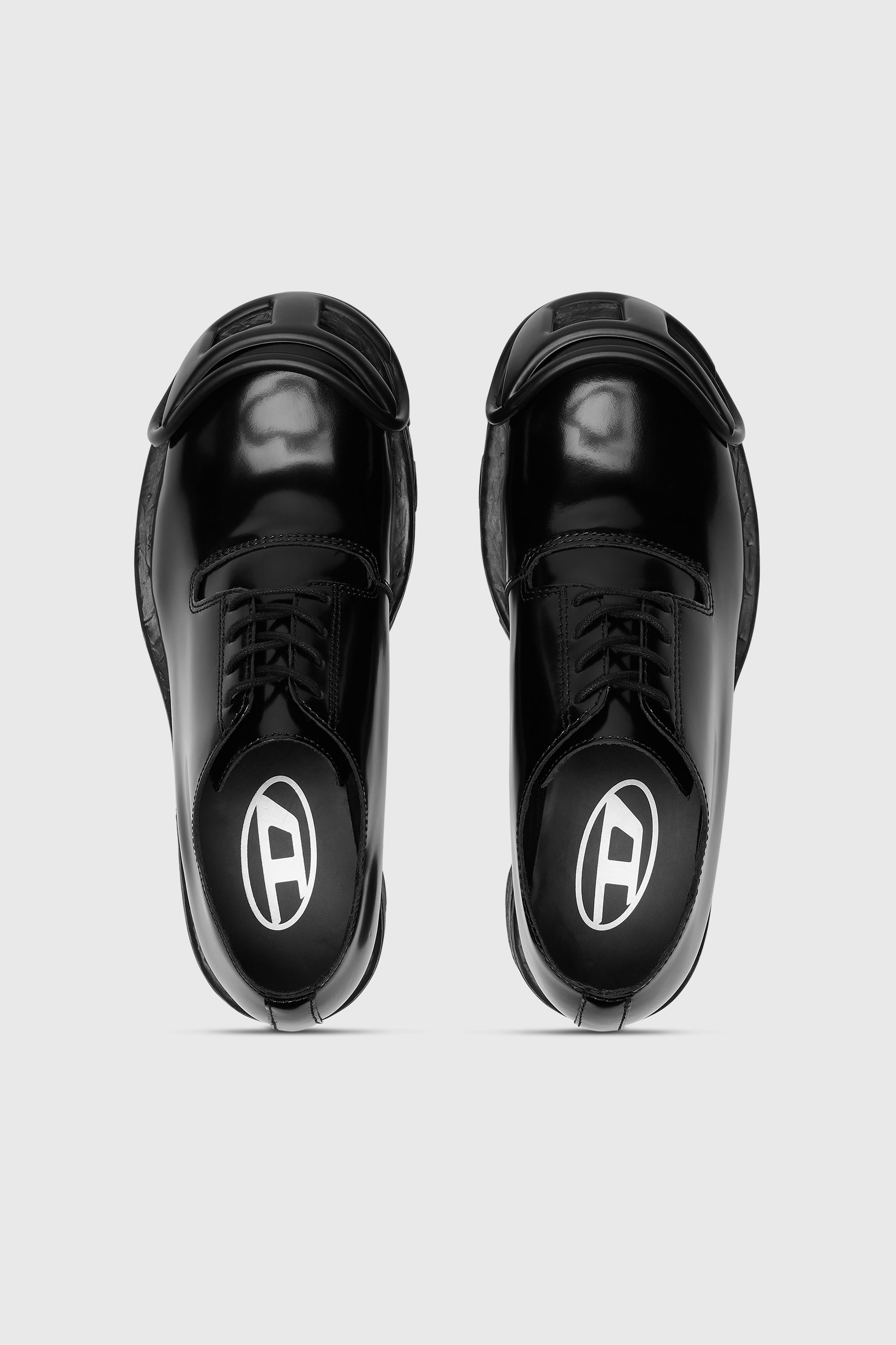 Diesel - D-HAMMER SO D, Herren D-Hammer-Schn&uuml;rschuhe aus Leder mit Oval D-Zehenkappe in Opakes Schwarz - 5