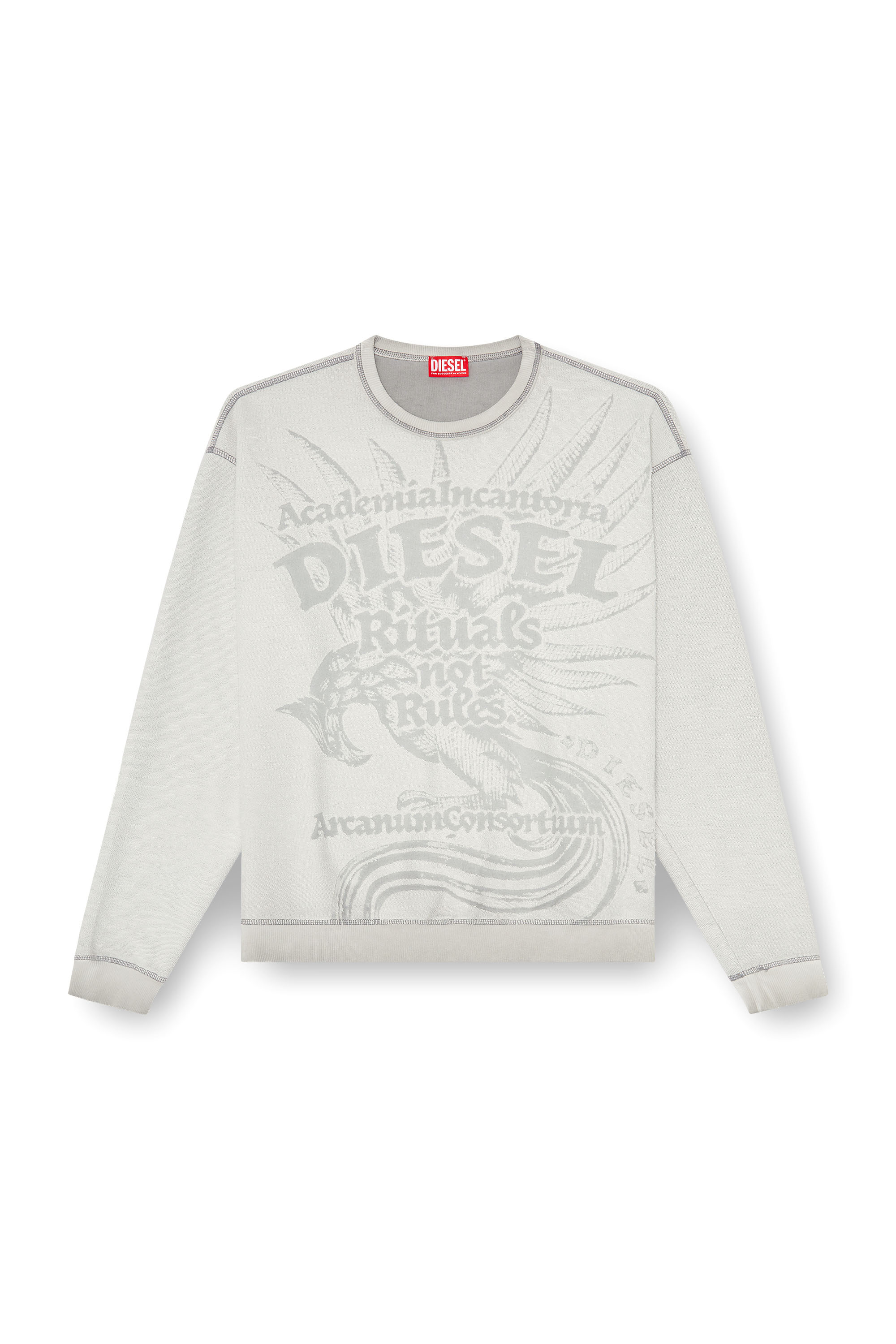 Diesel - S-ARON-RAW, Herren Sweatshirt mit d&eacute;vor&eacute;-Print in null - 3