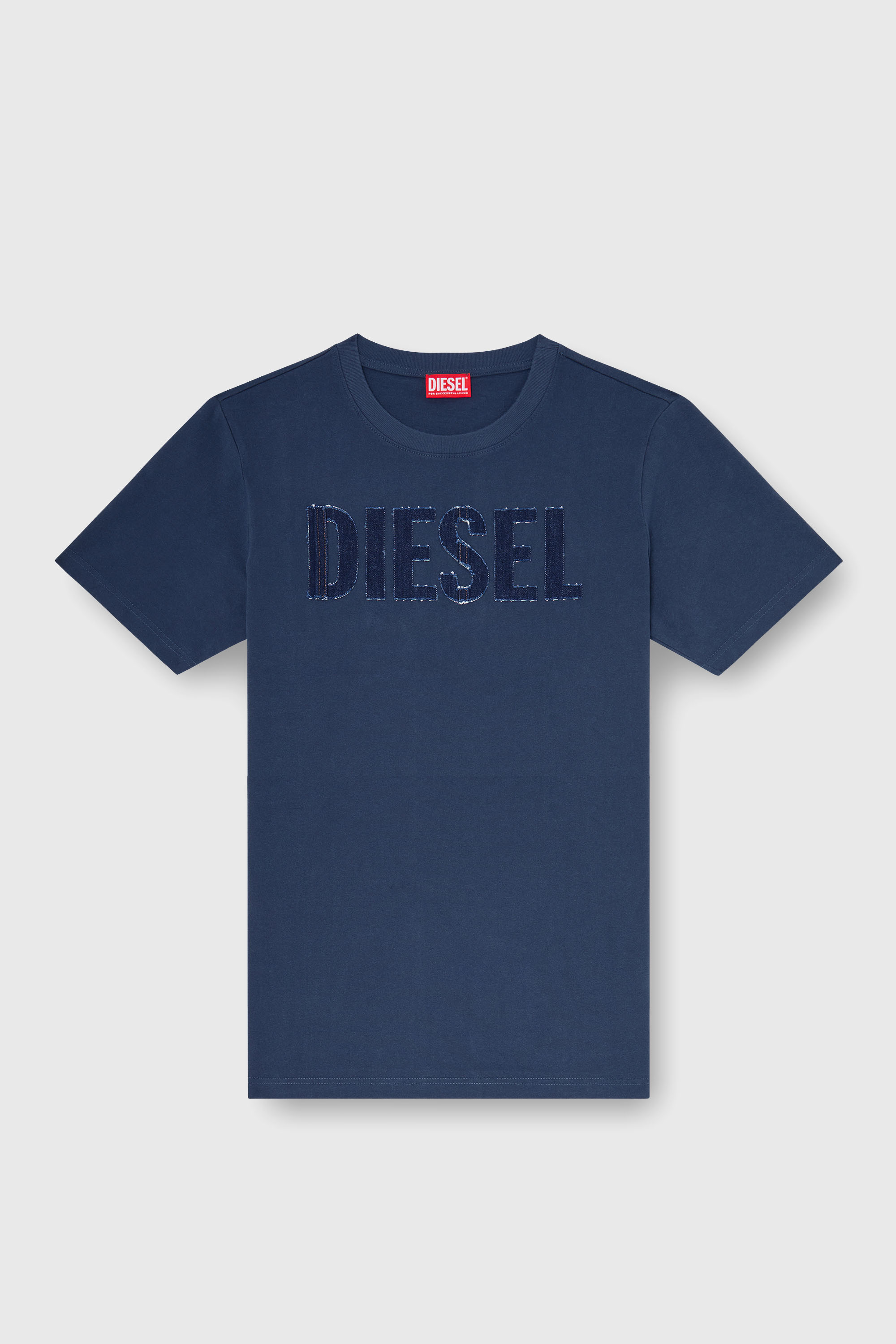 Diesel - T-JUST-APP-T92, Herren T-Shirt aus Baumwolle mit tonalem Diesel-Logoprint in Blau - 2
