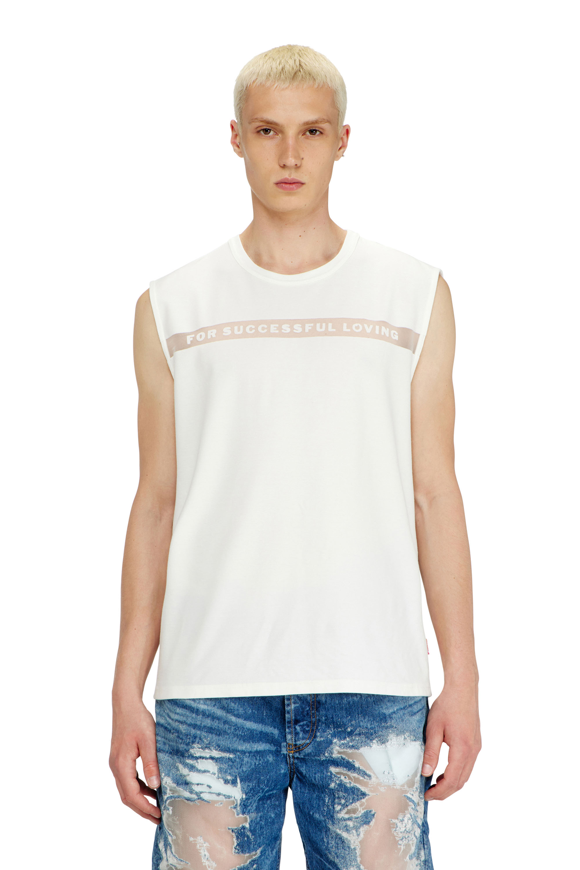 Diesel - PR-T-NORM-BISC-MATI-R, Unisex Tanktop mit For Successful Loving Logo in Wei&szlig; - 1