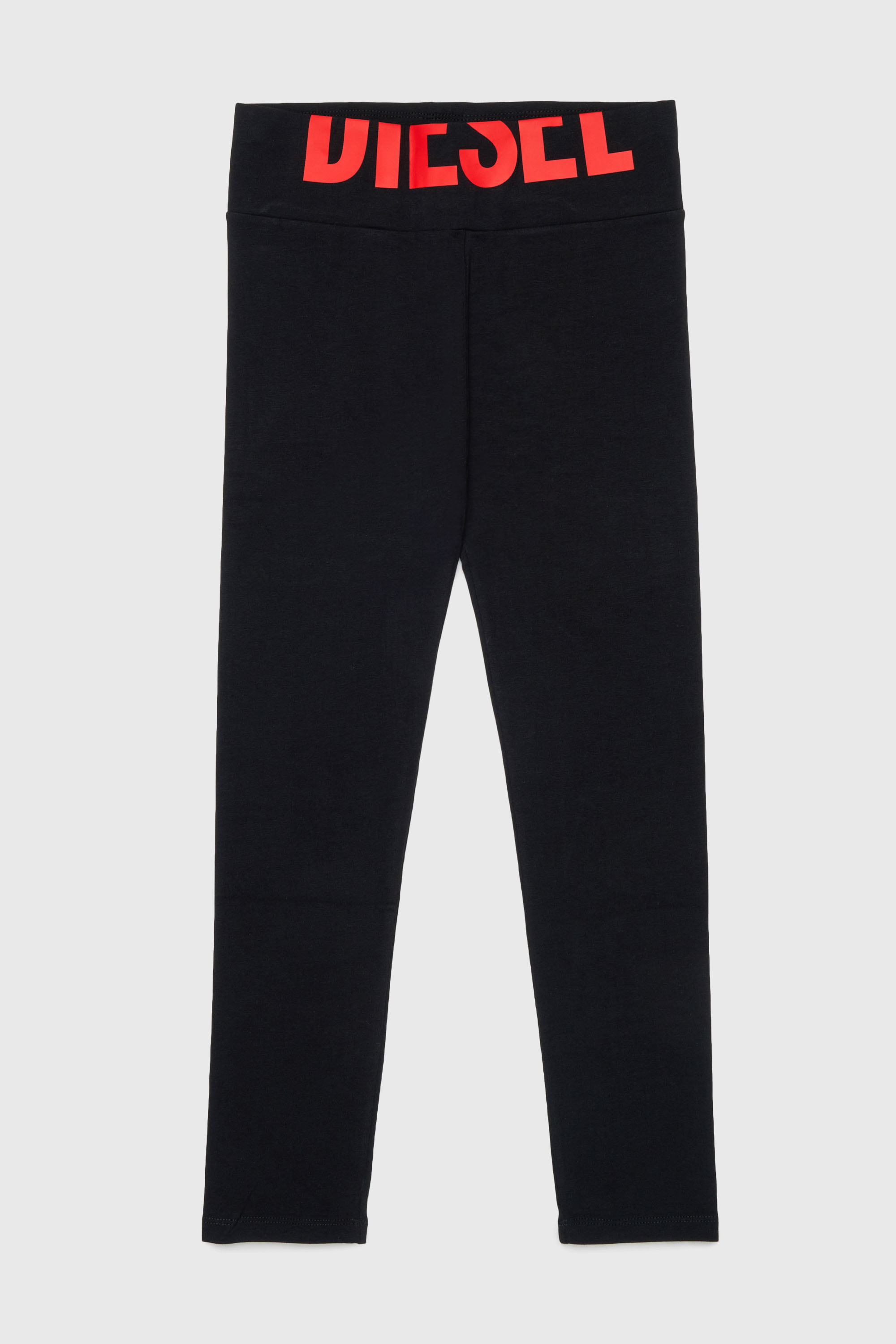 Diesel - PCEFY, Damen Baumwoll-Leggings mit abgeschnittenem Logo in Schwarz - 1