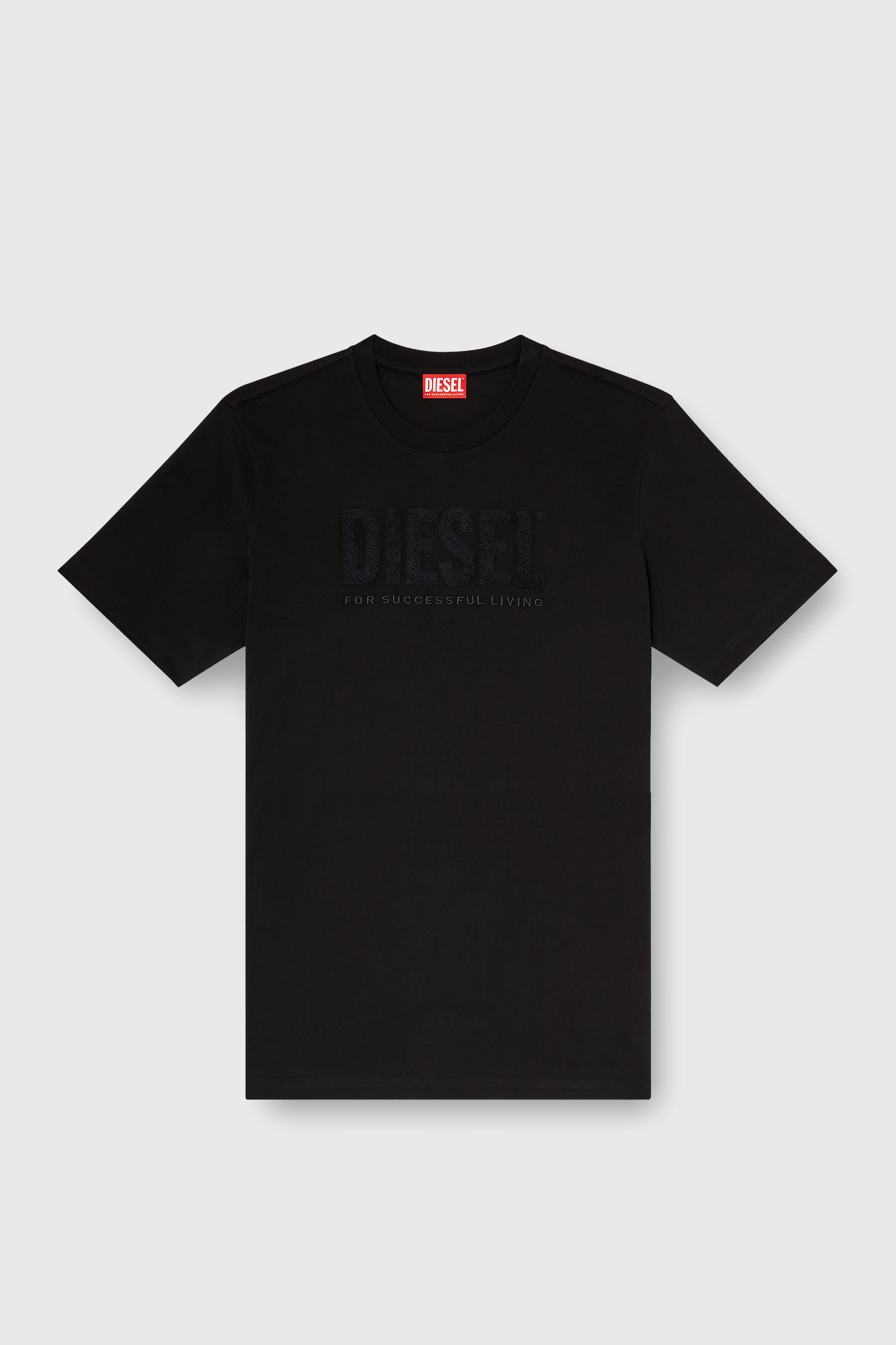 Diesel - T-JUST-OVA-T92, Herren T-Shirt aus Baumwolle mit tonalem Diesel-Logoprint in Schwarz - 2