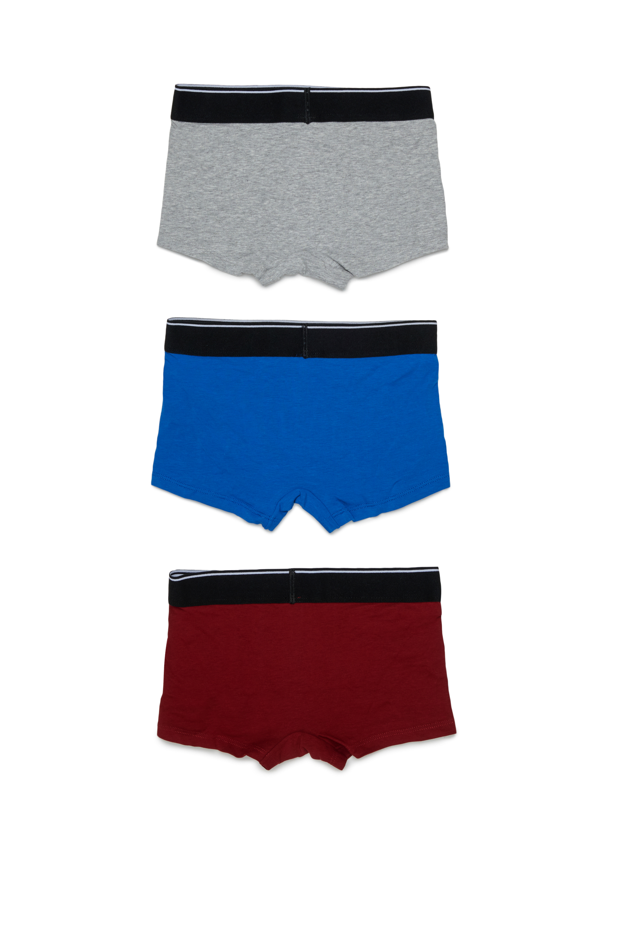 Diesel - UM-UGINTRIPACK-DD, Herren 3er-Pack Boxershorts aus stretch-baumwolle in Grau/Rot - 2