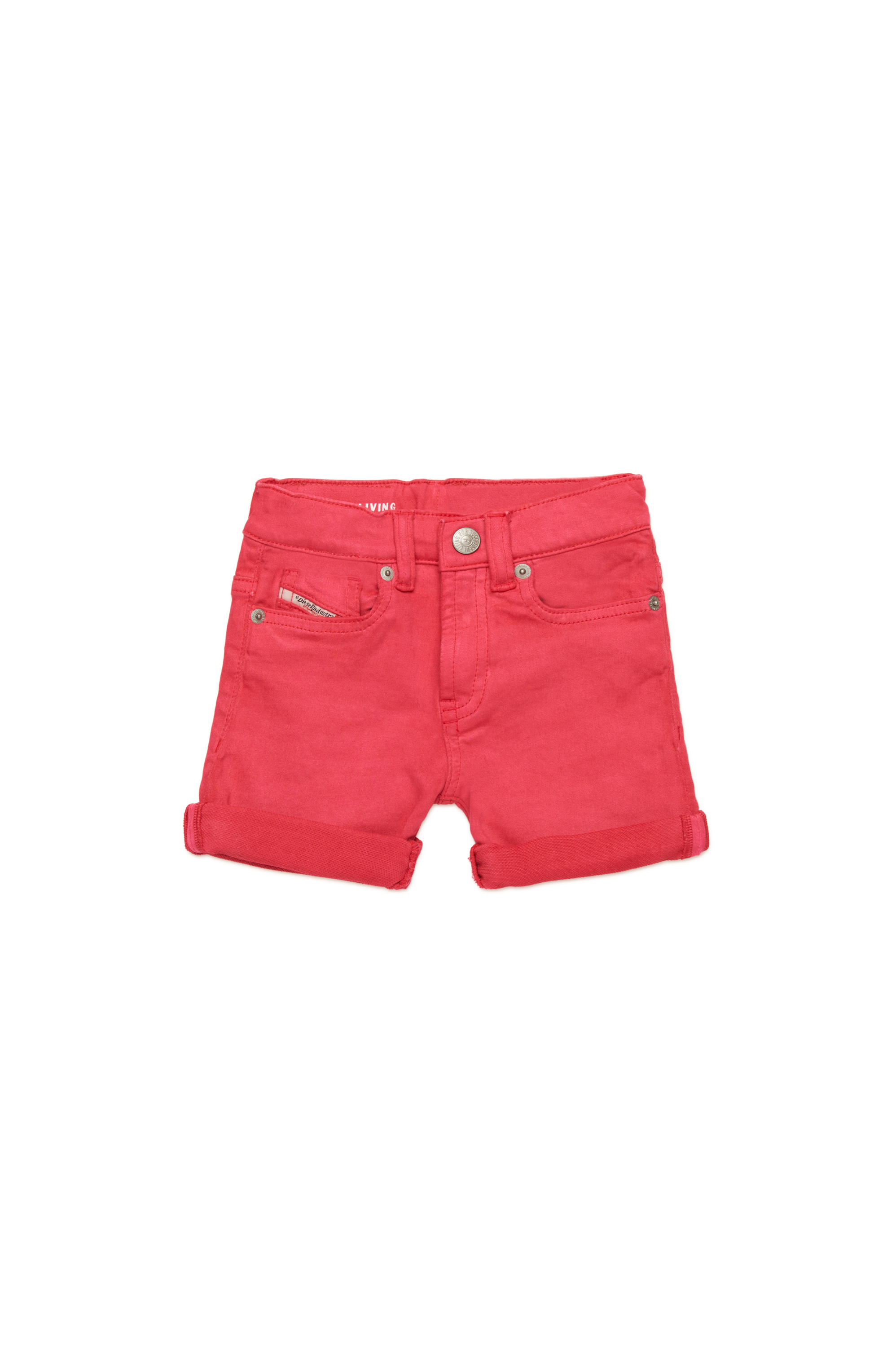 Diesel - PGALLYB JJJ, Unisex Farbige Shorts aus JoggJeans mit Umschlag in Rosa - 1