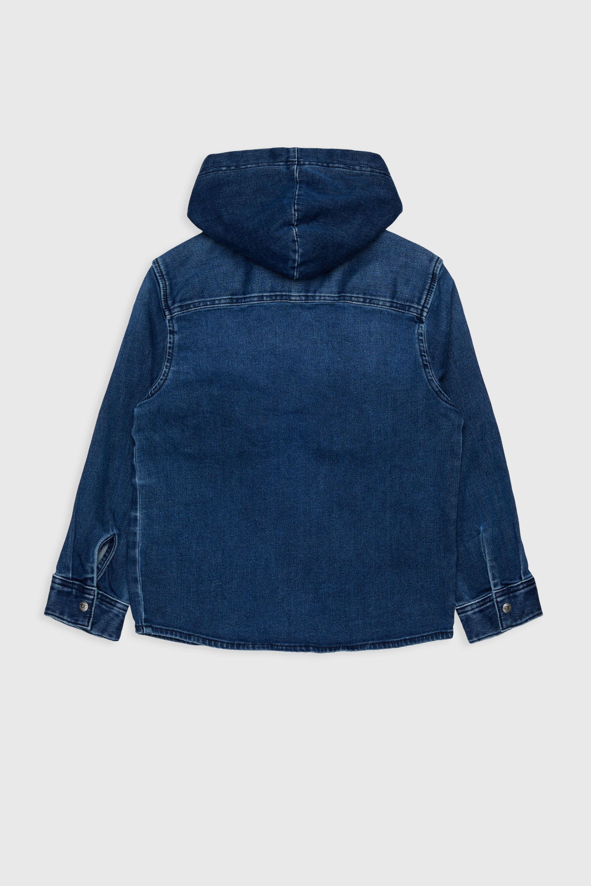 Diesel - CAMPS-OVER JJJ, Man's Hooded shirt in shadow-effect JoggJeans in Dark Blue - 2