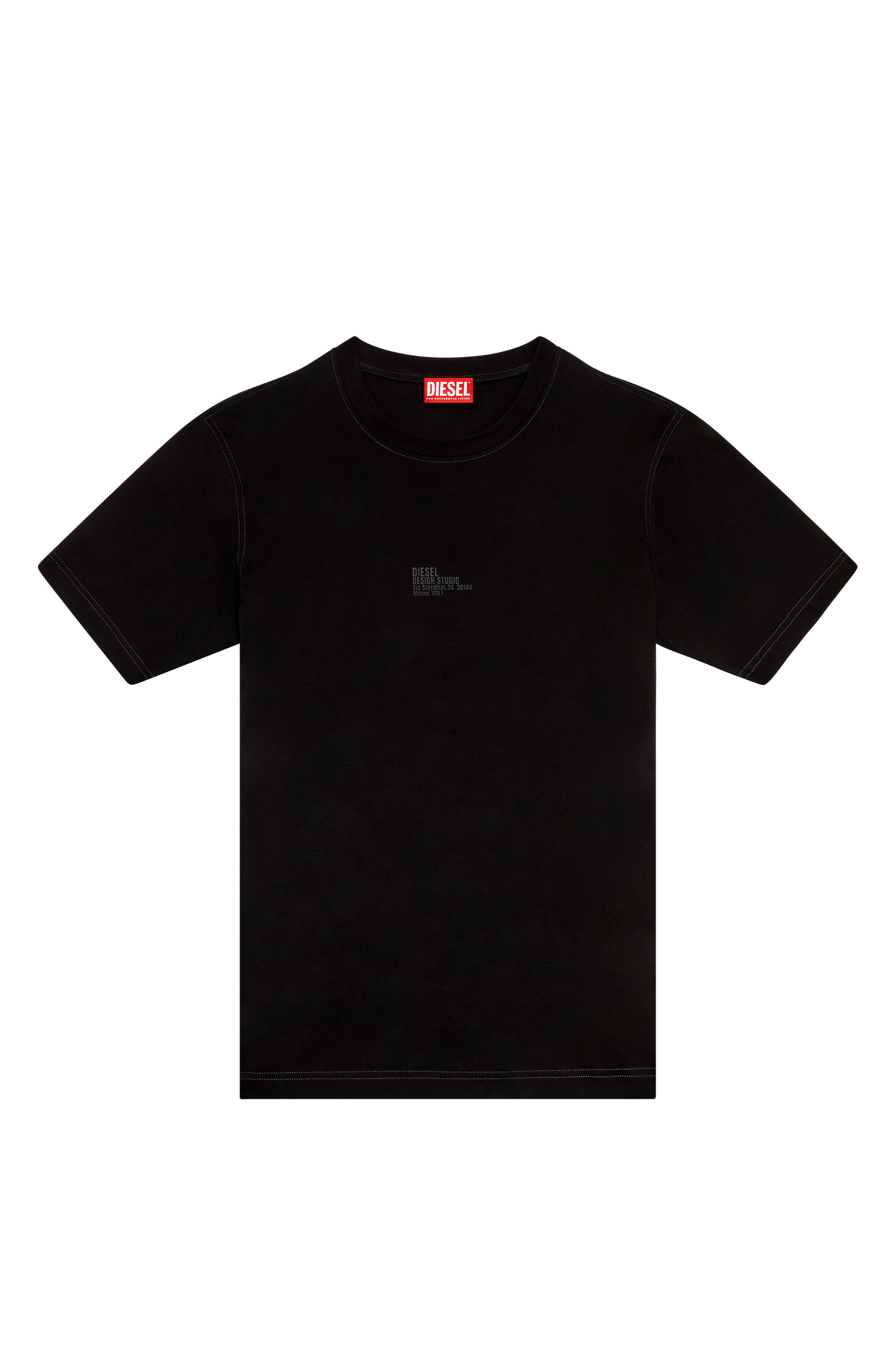 Diesel - T-MUST-SLITS-N2, Man T-shirt with Diesel Studio print in Black - Image 3