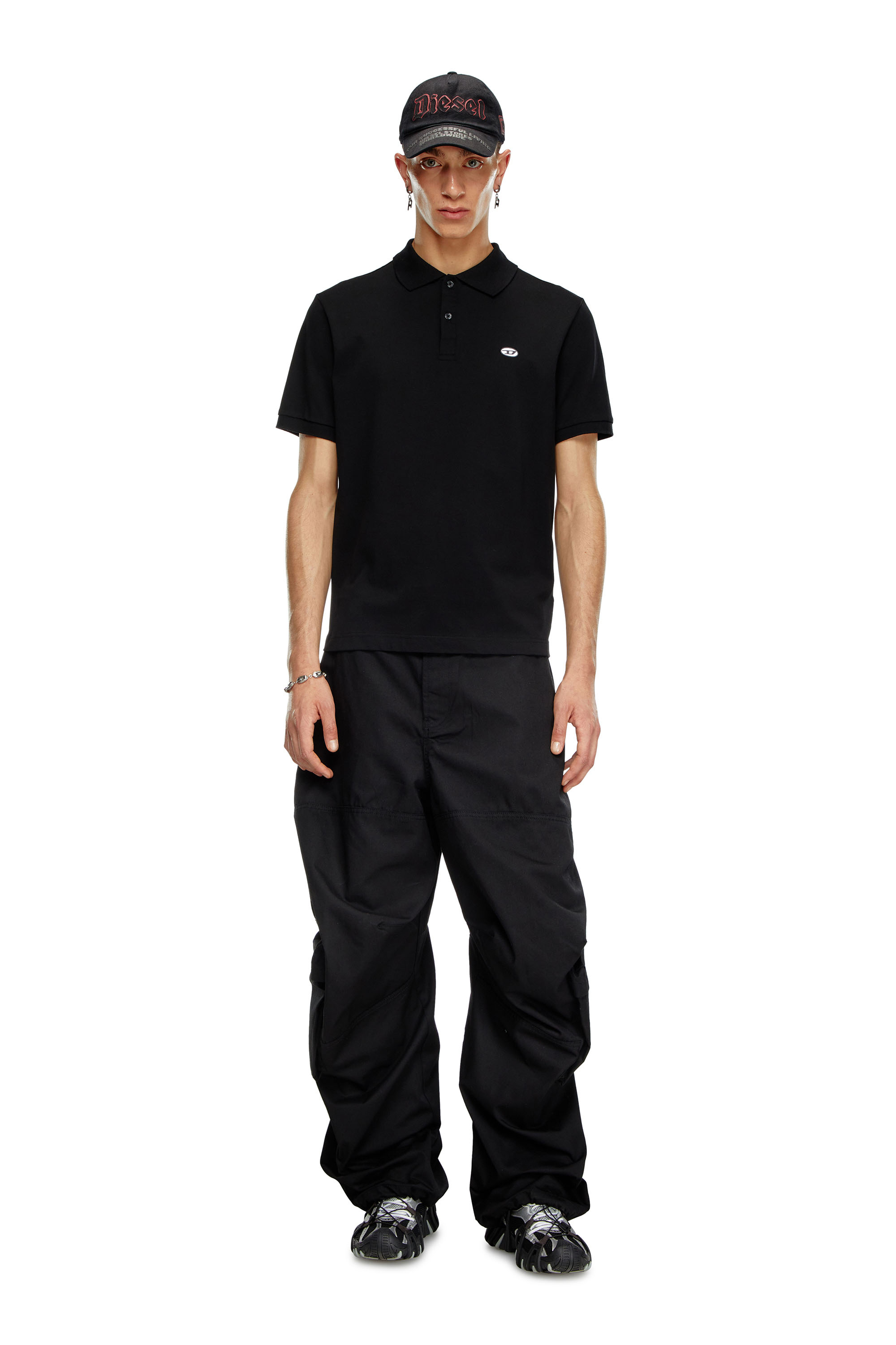 Diesel - T-REJUST-DOVAL-PJ, Herren Poloshirt mit oval D Patch in Schwarz - 2