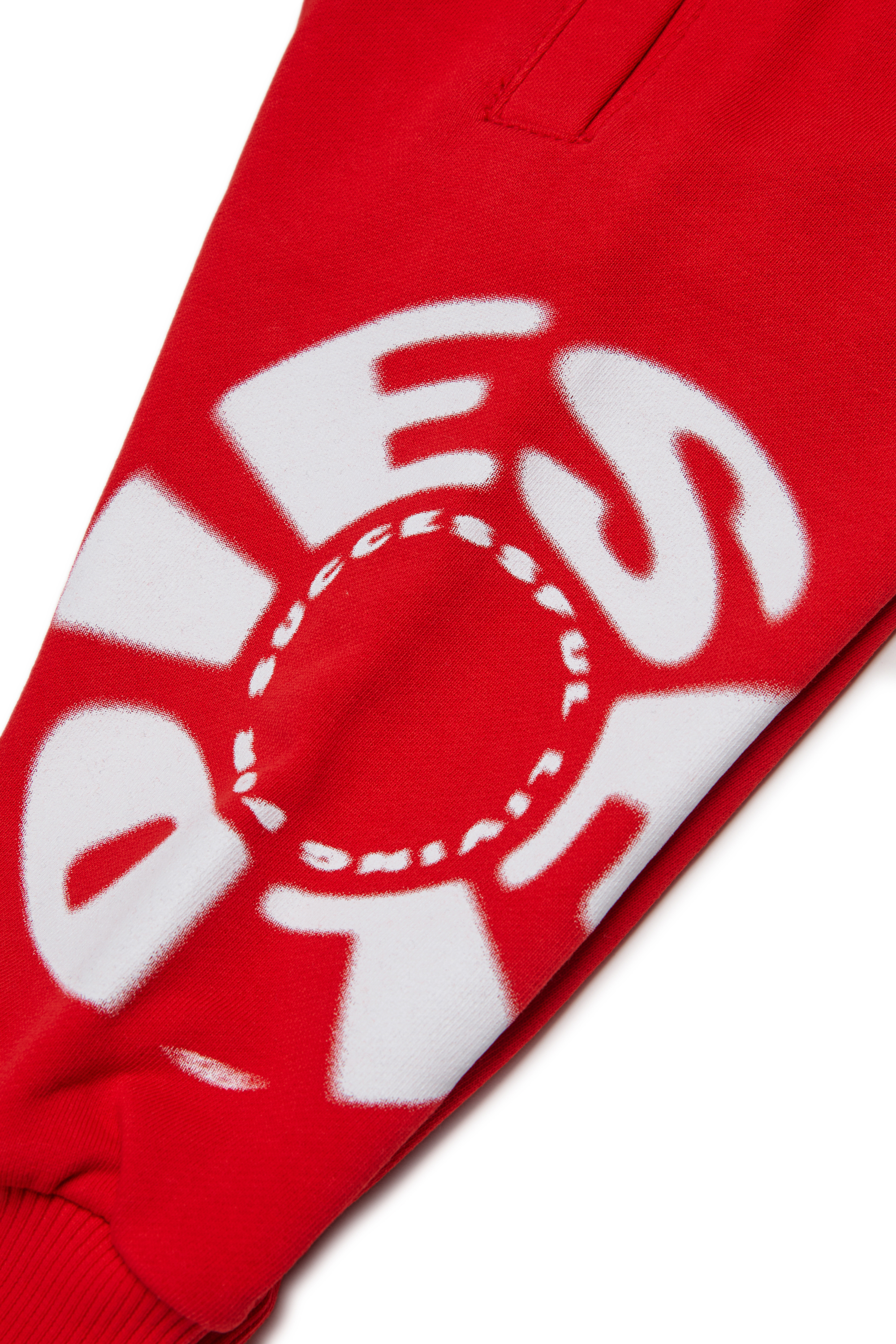 Diesel - PRAVONB, Man's Cotton pants with printed logo in Red - 4