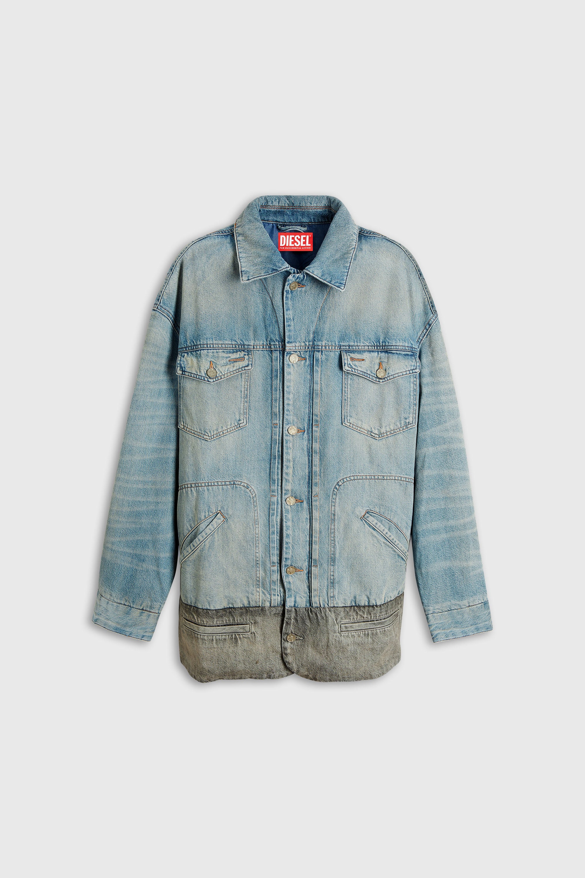 Diesel - D-ARI-S, Herren Jeansjacke mit in Grau/Blau - 2