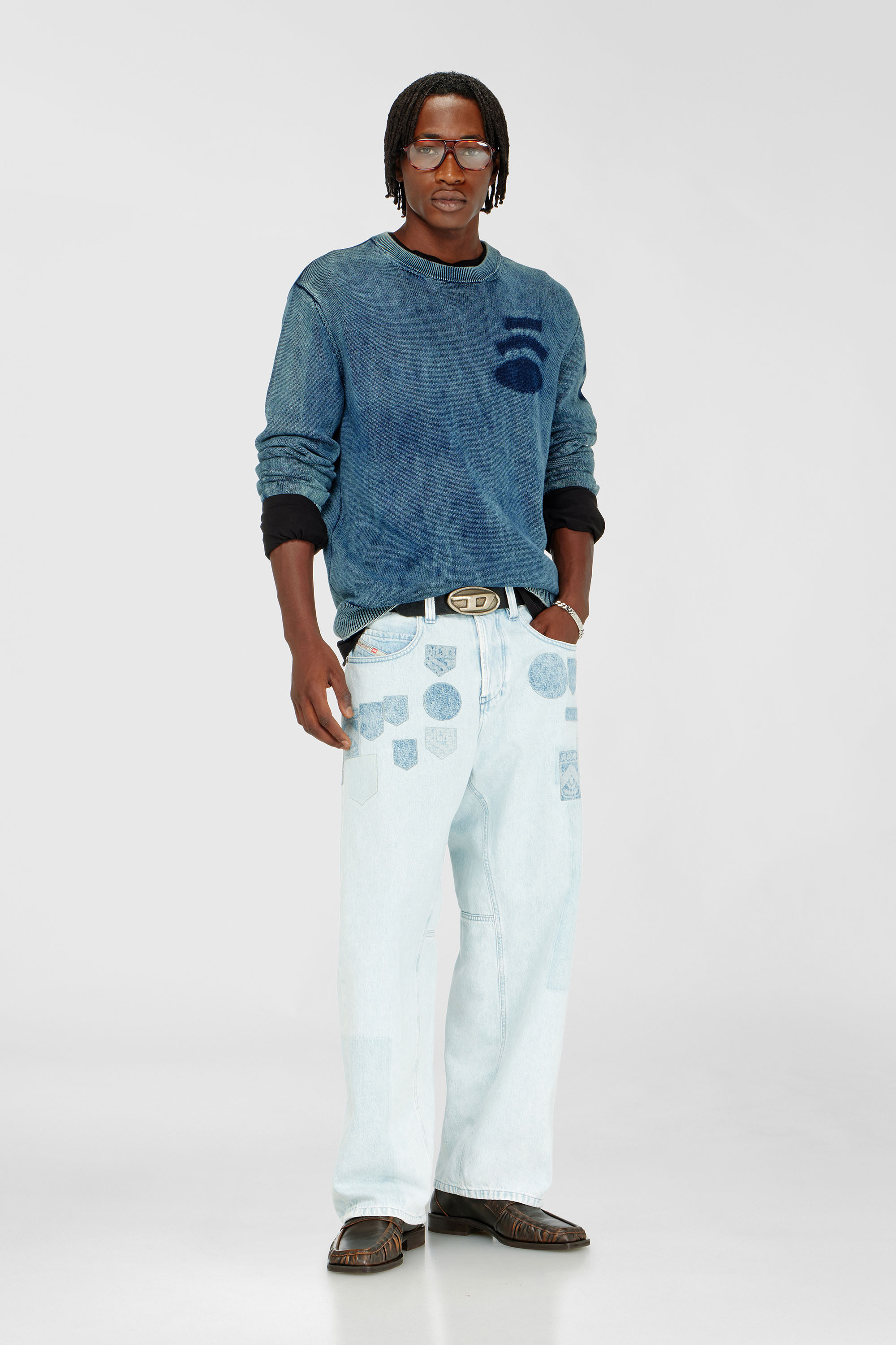 Diesel - Unisex's Relaxed Jeans 1997 D-Enim-M 0IFBQ, Light Blue - 1