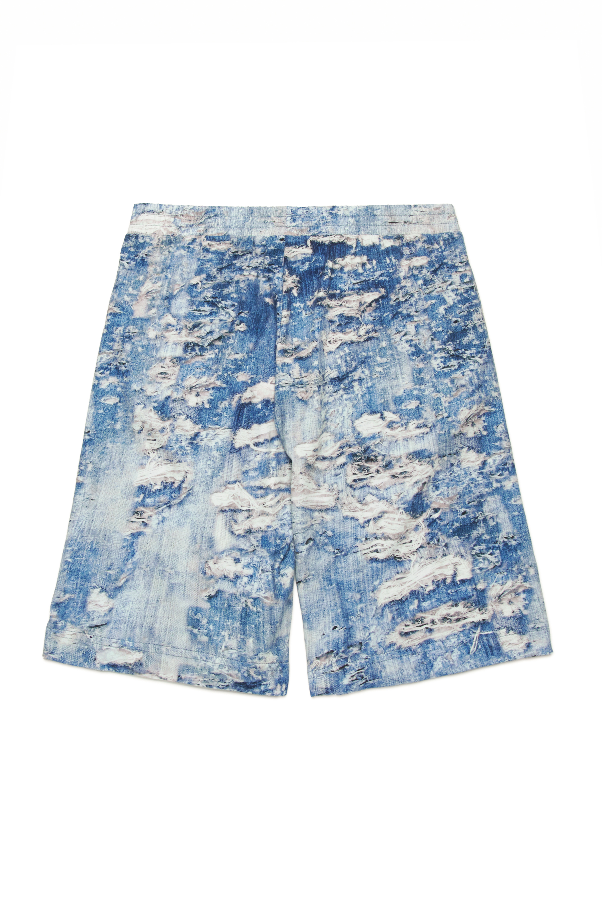 Diesel - PARSTON, Herren Sweatshorts mit Tiger Breaks-Trompe l'œil in Blau - 2