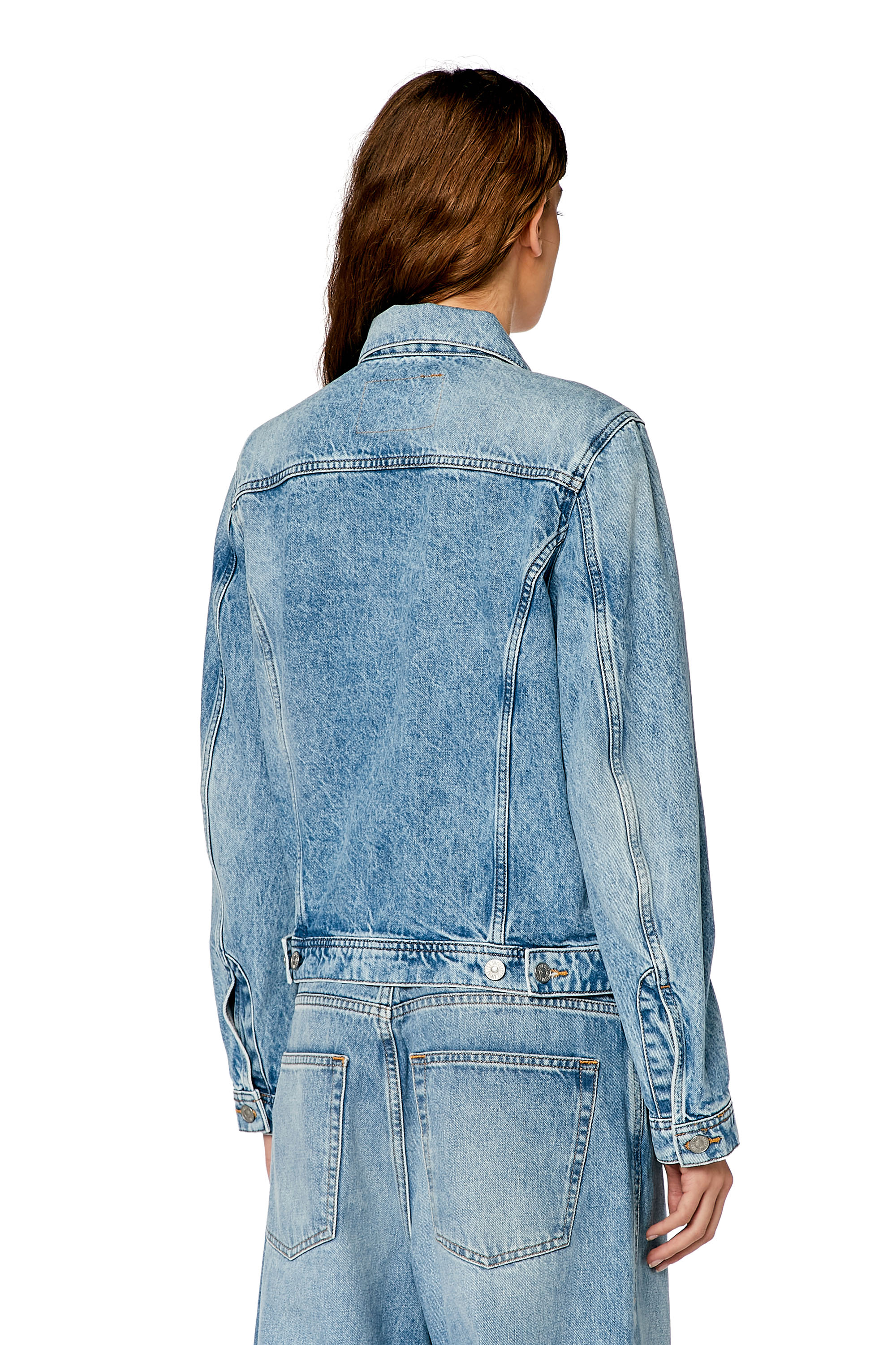 Diesel - DE-BONNY, Damen Truckerjacke aus Denim in Hellblau - 3
