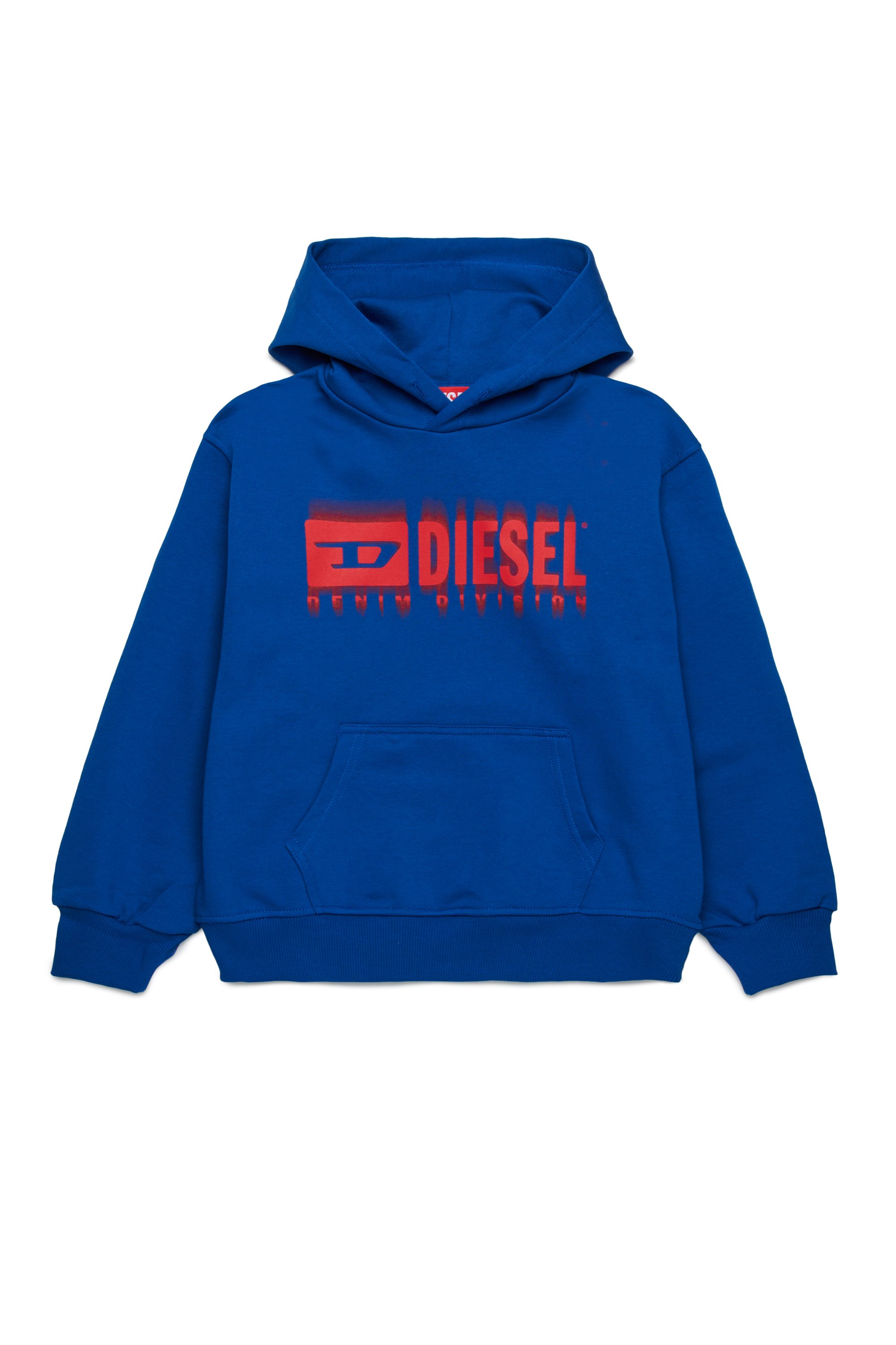 Diesel - SGINNHOODL5 OVER, Herren Hoodie mit verschmiertem Logo in Blau - 1