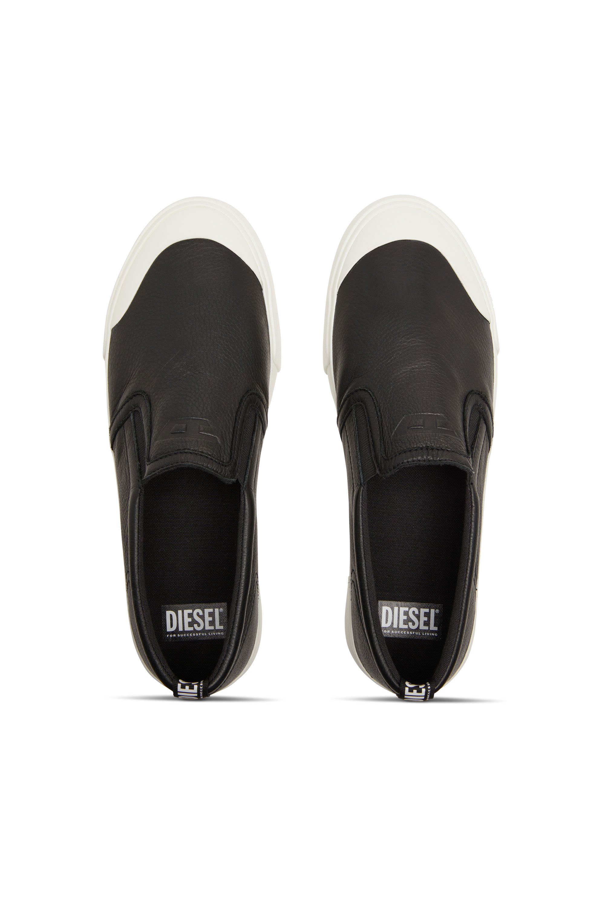 Diesel - S-ATHOS SLIP ON, Herren S-Athos-Verschlusslose Sneakers aus einfarbigem Leder in Schwarz - Image 5