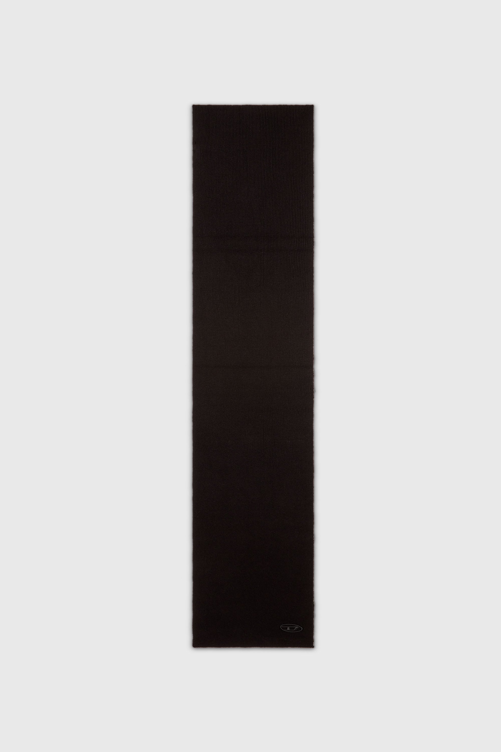 Diesel - K-CODER SCARF, Unisex Gerippter Schal aus Wollmischgewebe in Schwarz - 2
