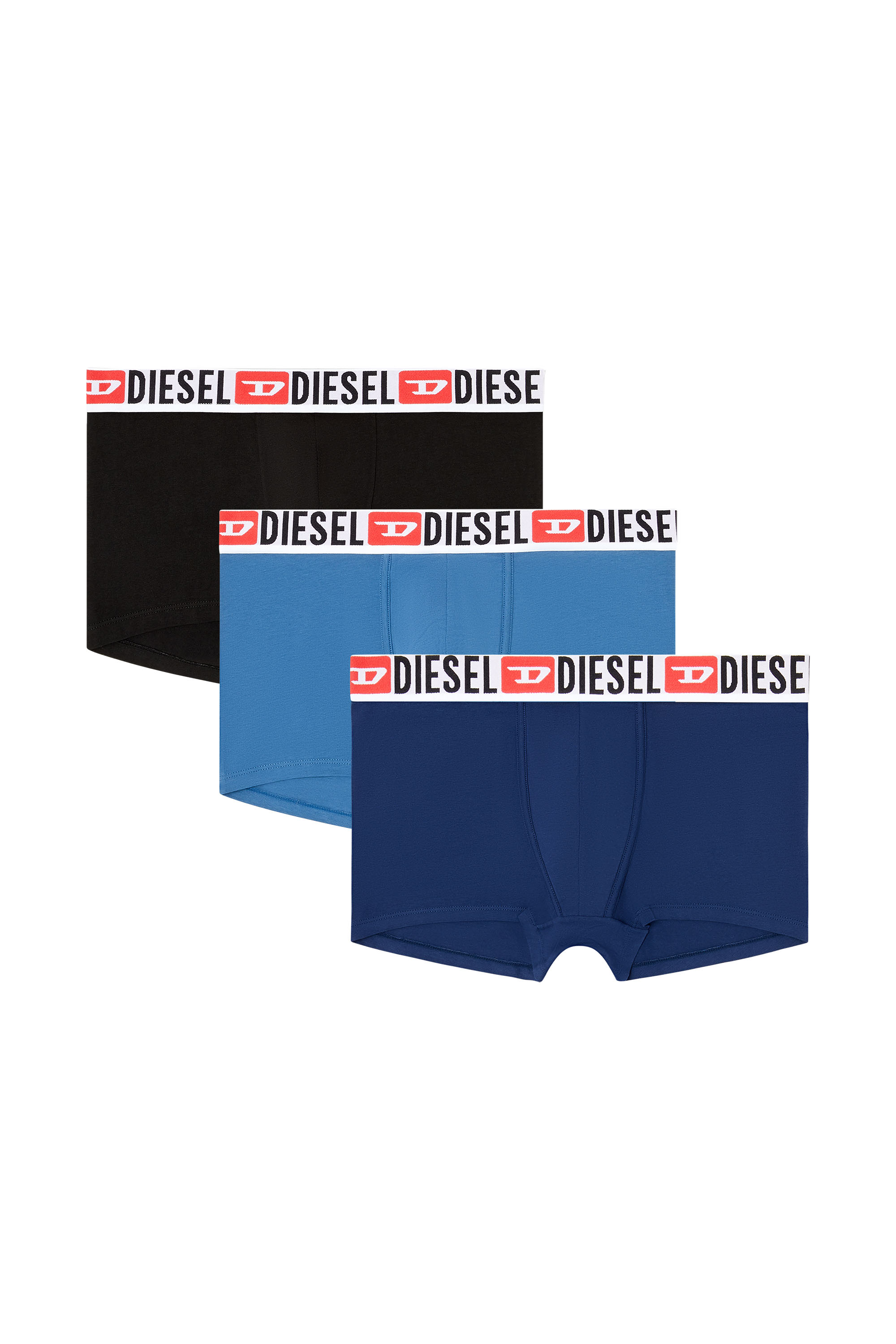 Diesel - UMBX-DAMIENTHREEPACK, Herren Retropants im Dreierpack mit umlaufendem Logo am Bund in Blau/Schwarz - 1
