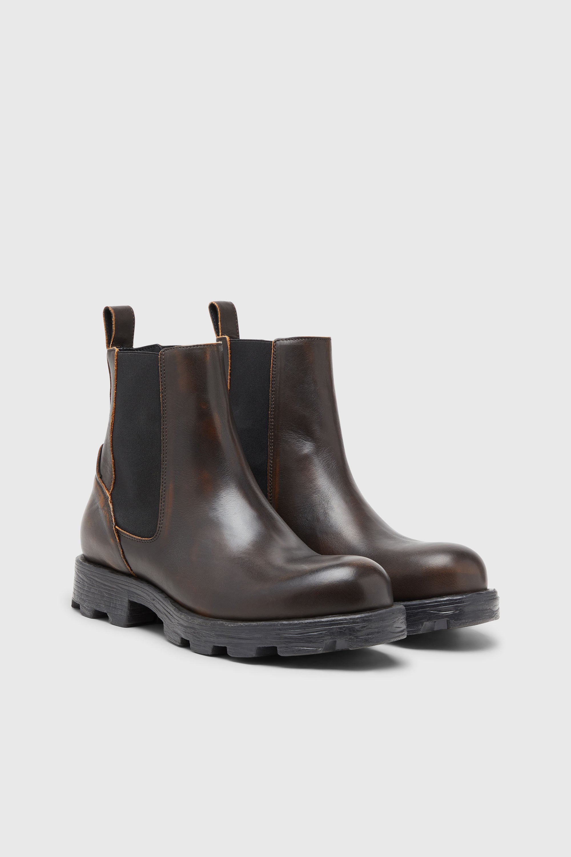 Diesel - D-HAMMER CH, Herren D-Hammer-Chelsea-Stiefel aus geb&uuml;rstetem Leder in Braun - 2