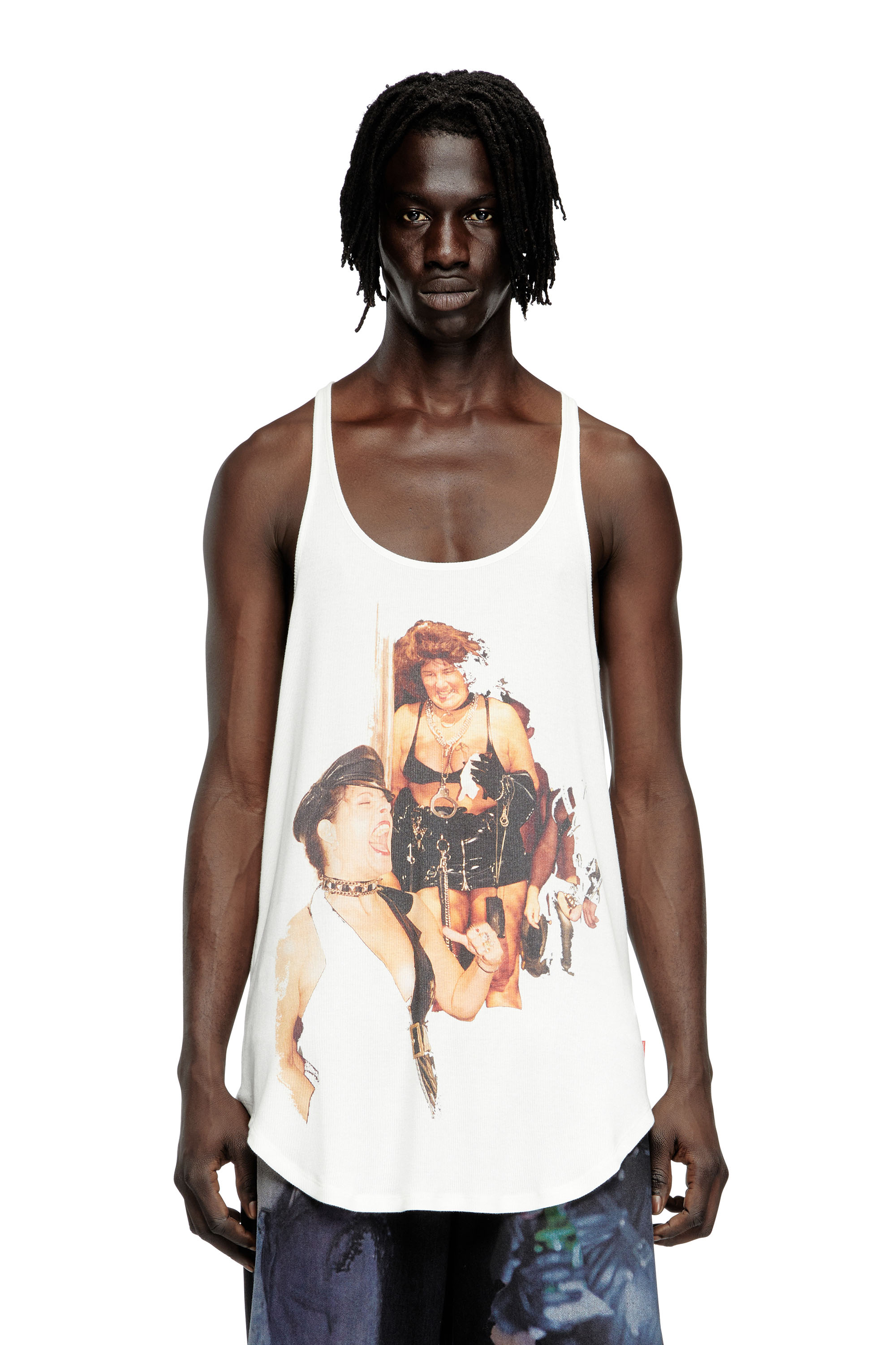 Diesel - PR-T-SHANRY-W-TOM25, Unisex Tank-Top mit Grafik-Print in Weiß - 2