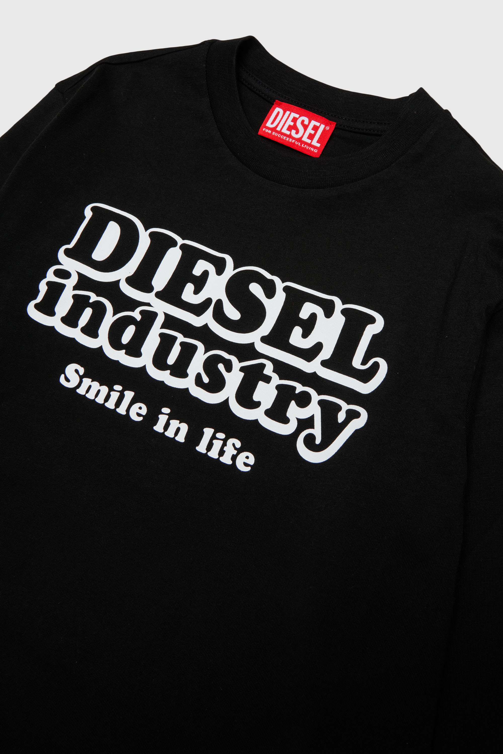 Diesel - TLODIMLS OVER, Herren Langarm-T-Shirt mit Diesel Industry Print in Schwarz - 3