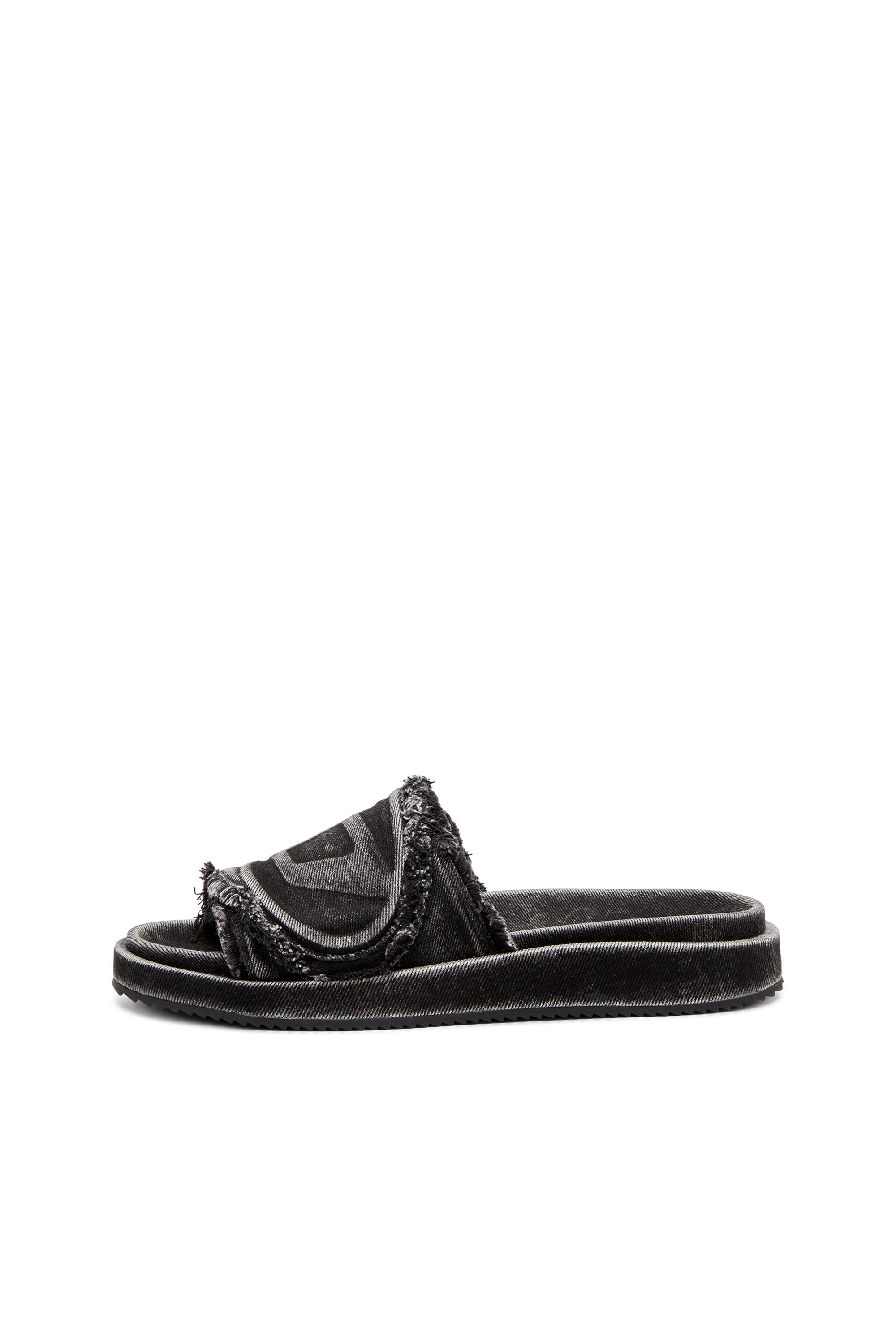 SA-SLIDE D OVAL, Schwarz Diesel - SA-SLIDE D OVAL, Unisex Sa-Slide D-Slides aus vielgetragenem Denim in Schwarz - 7