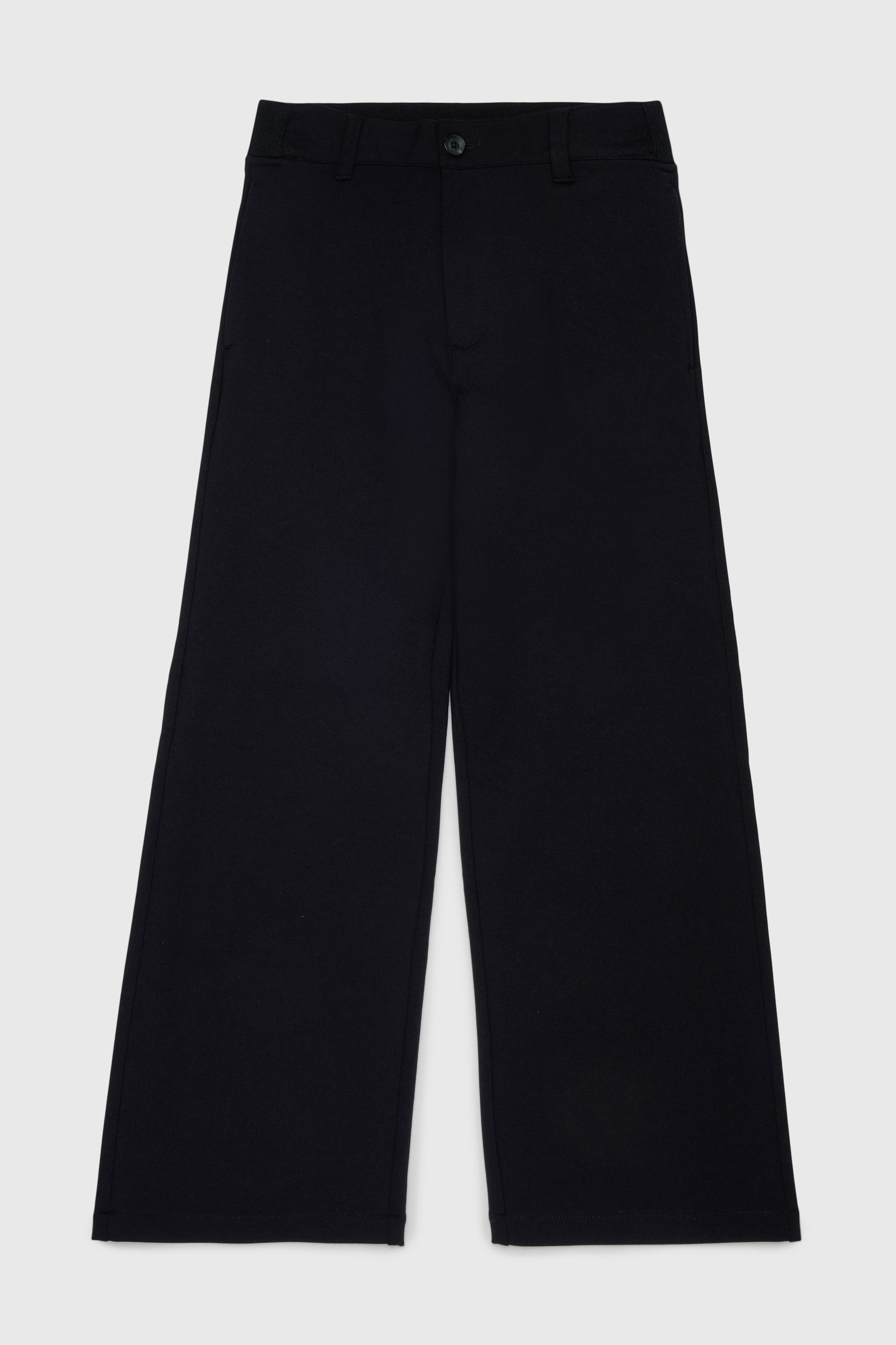 Diesel - PREBBY, Man's Wide-leg pants in compact stretch fabric in Black - 1