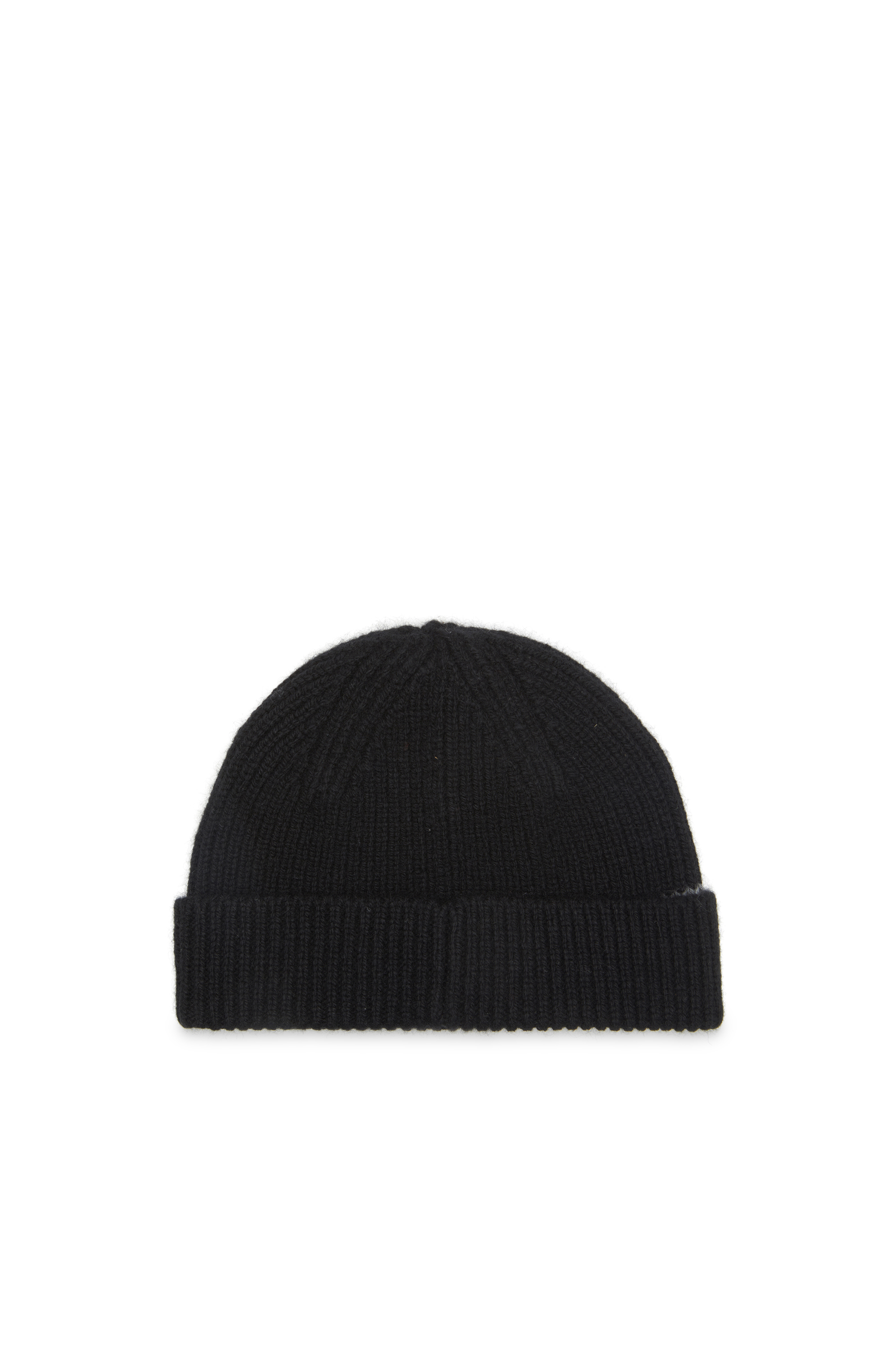 Diesel - K-ARAC, Unisex Gerippte Beanie-Mütze mit Oval D-Ausschnitt in Schwarz - 2
