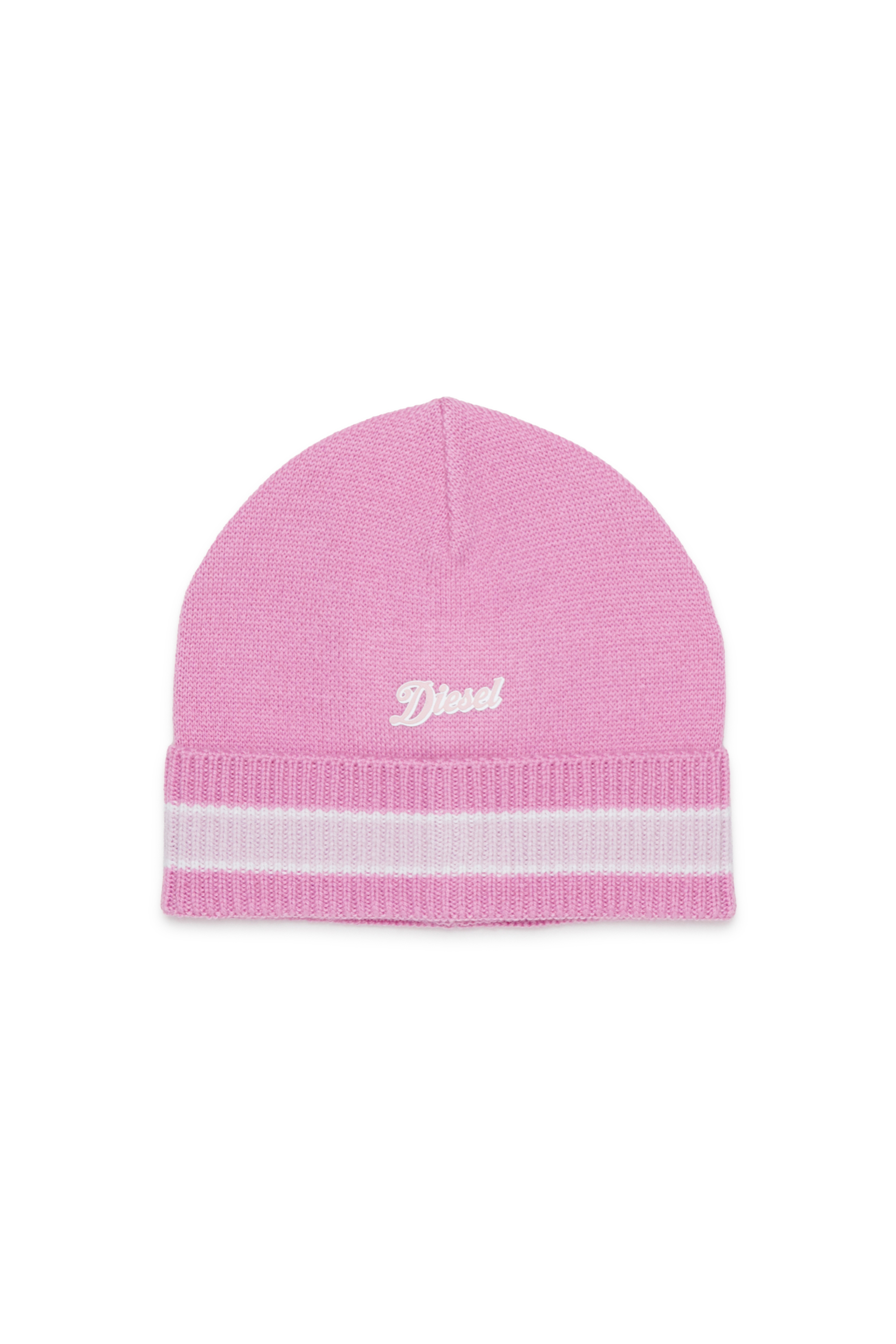 Diesel - FMOB, Unisex Gestreifte M&uuml;tze aus Wollmischung in Rosa - 1
