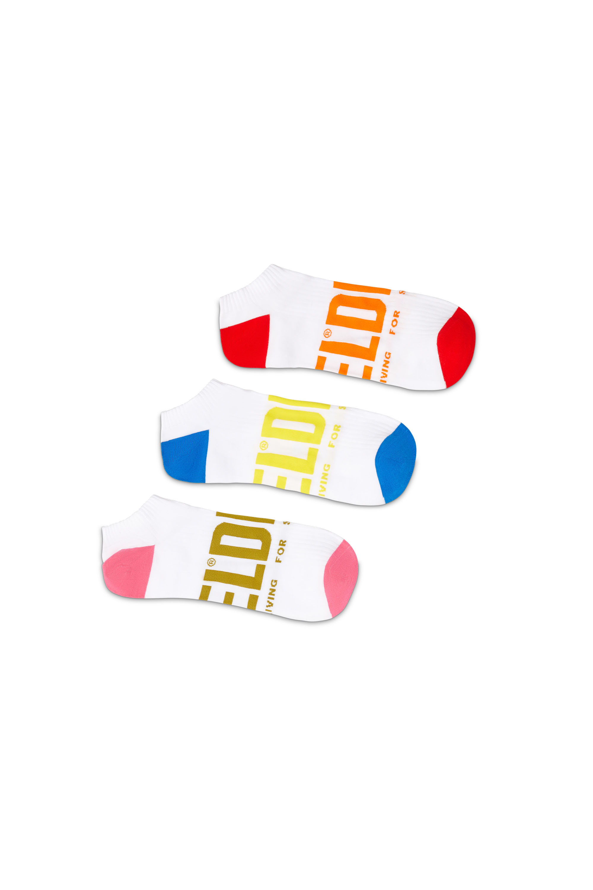 Diesel - SKM-GOST-THREEPACK, Herren Low-Cut-Socken mit Logo im Dreierpack in Wei&szlig; - 1