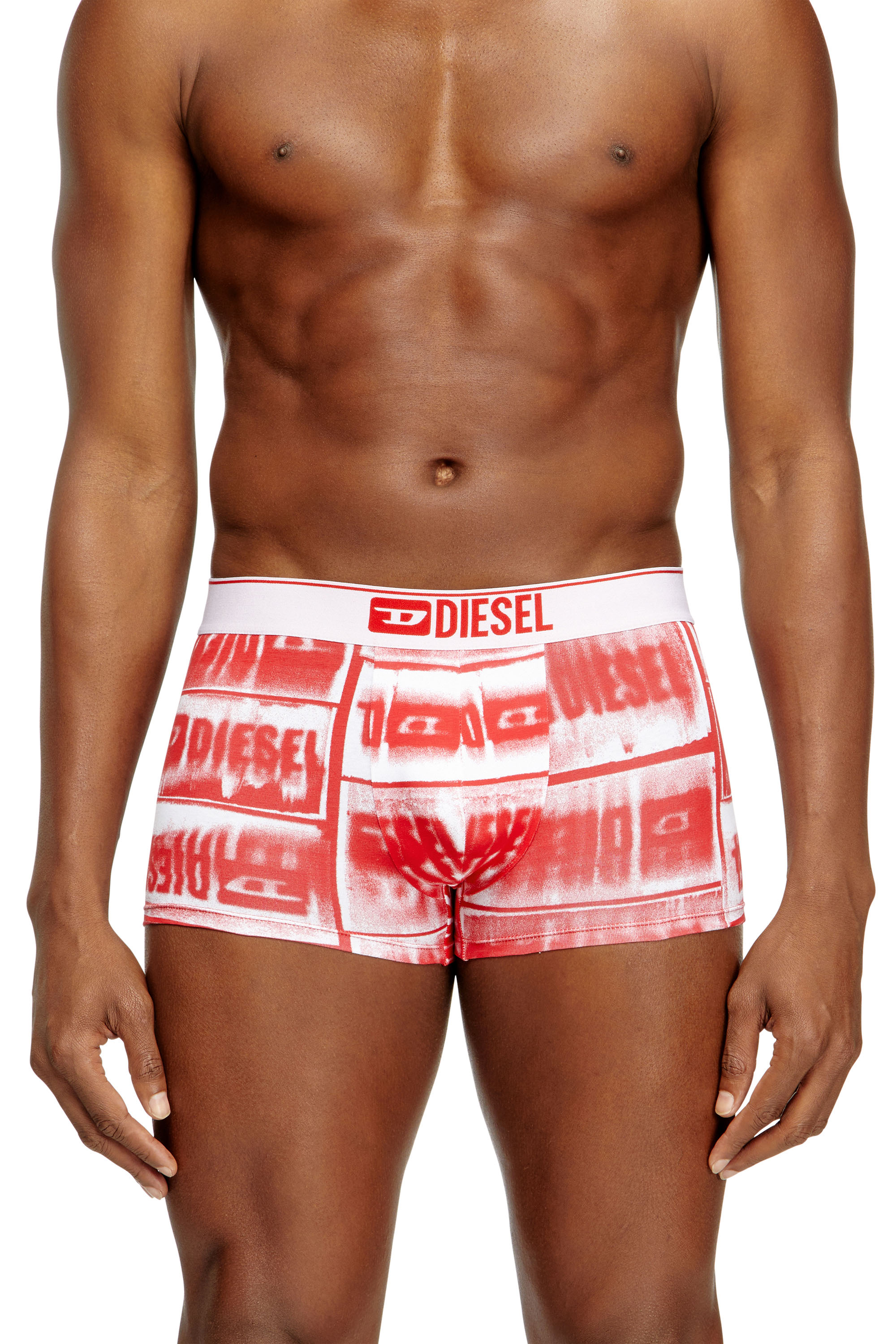 Diesel - DAMIEN-D-BOX-3PACK, Herren Retropants aus Stretch-Baumwolle im Dreierpack in Rot/Weiss - 3