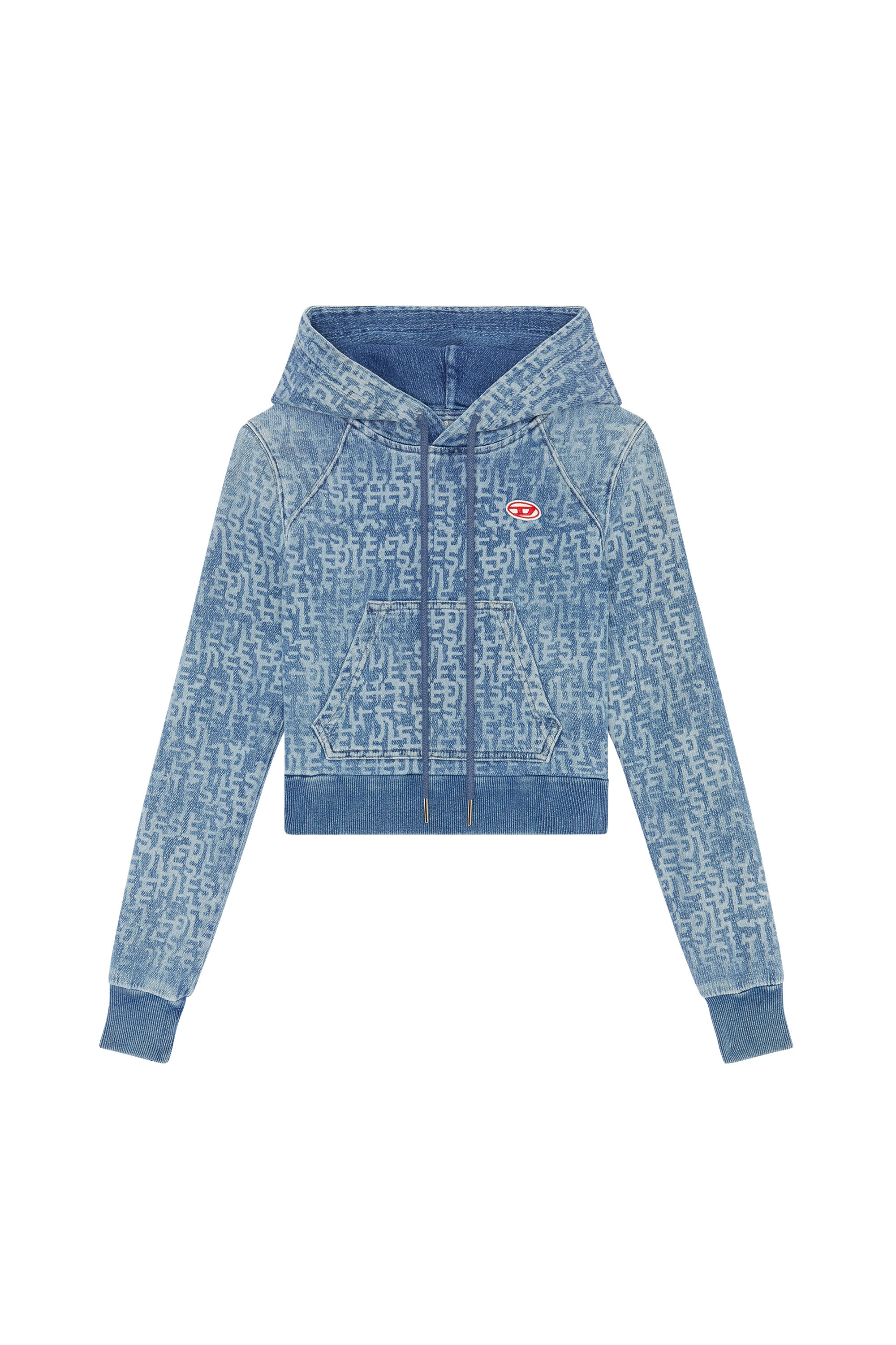 Diesel - D-ANGY TRACK DENIM HOODIE, Hellblau - Image 3
