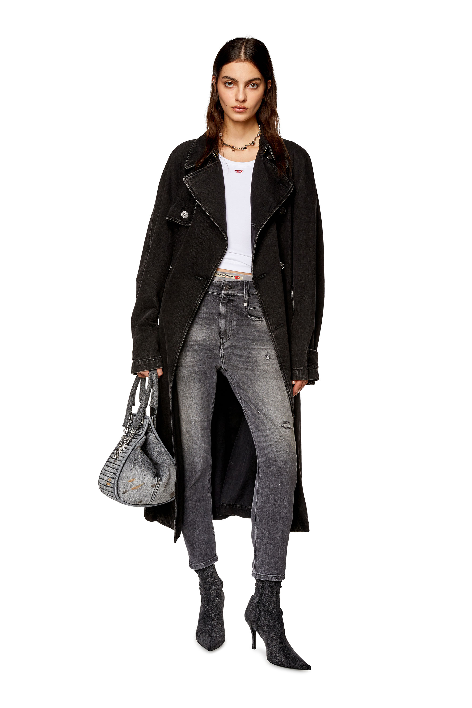 Diesel - Boyfriend Jeans Fayza 09G21, Schwarz/Dunkelgrau - Image 4