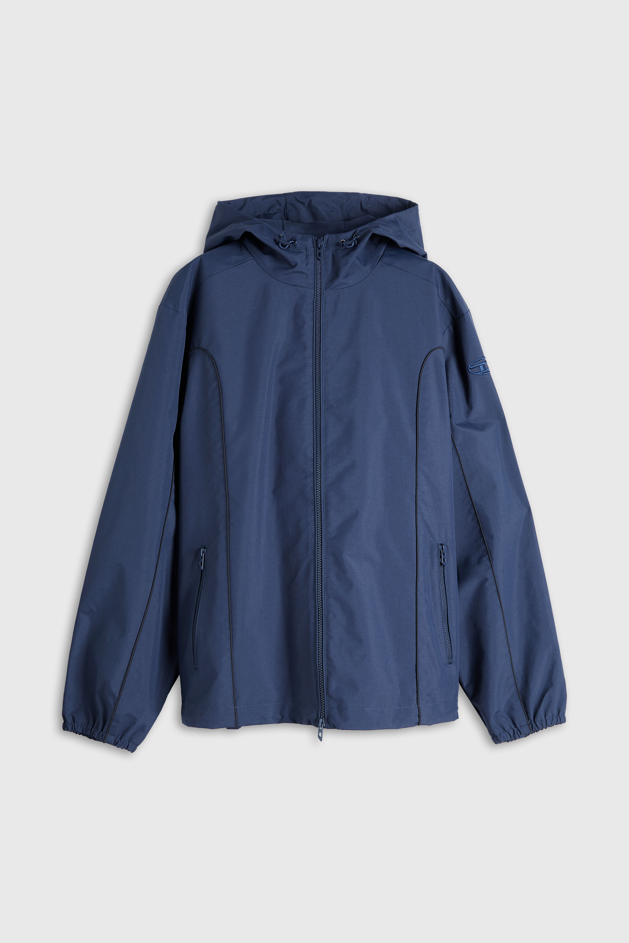 Diesel - J-HIVES-WRD, Herren Windbreaker mit Kontrastpaspeln in Blau - 2