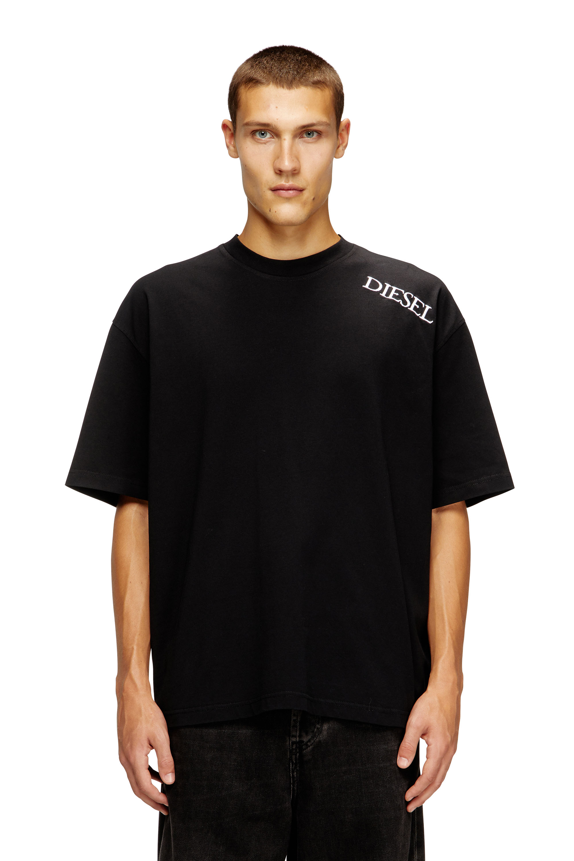Diesel - T-BOGGY-T5, Herren Locker geschnittenes T-Shirt mit Grafikdruck und Logo in Schwarz - 3