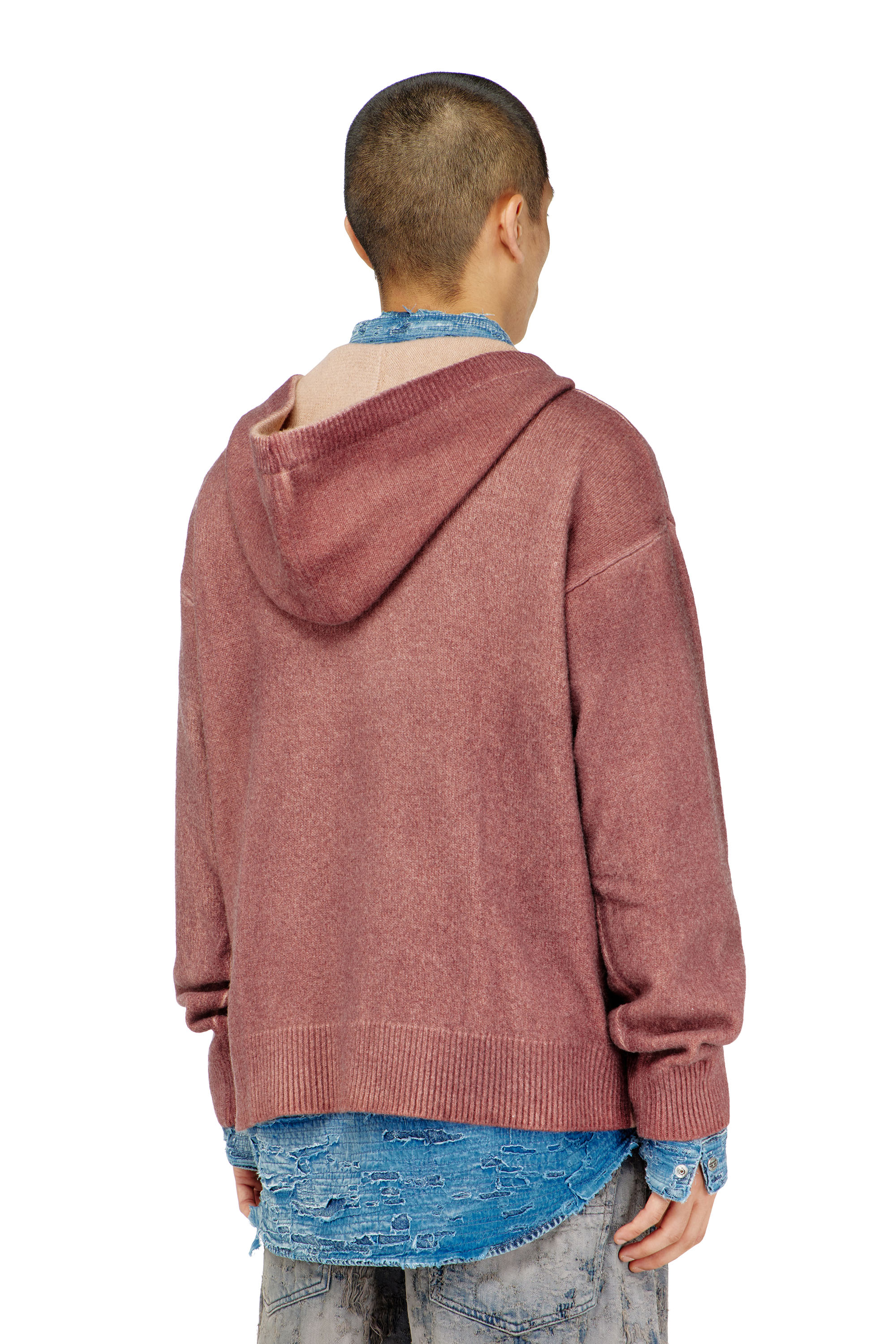 Diesel - K-PICKLED, Herren Doppelt gef&auml;rbtes Hoodie aus Wollmischstrick in null - 4