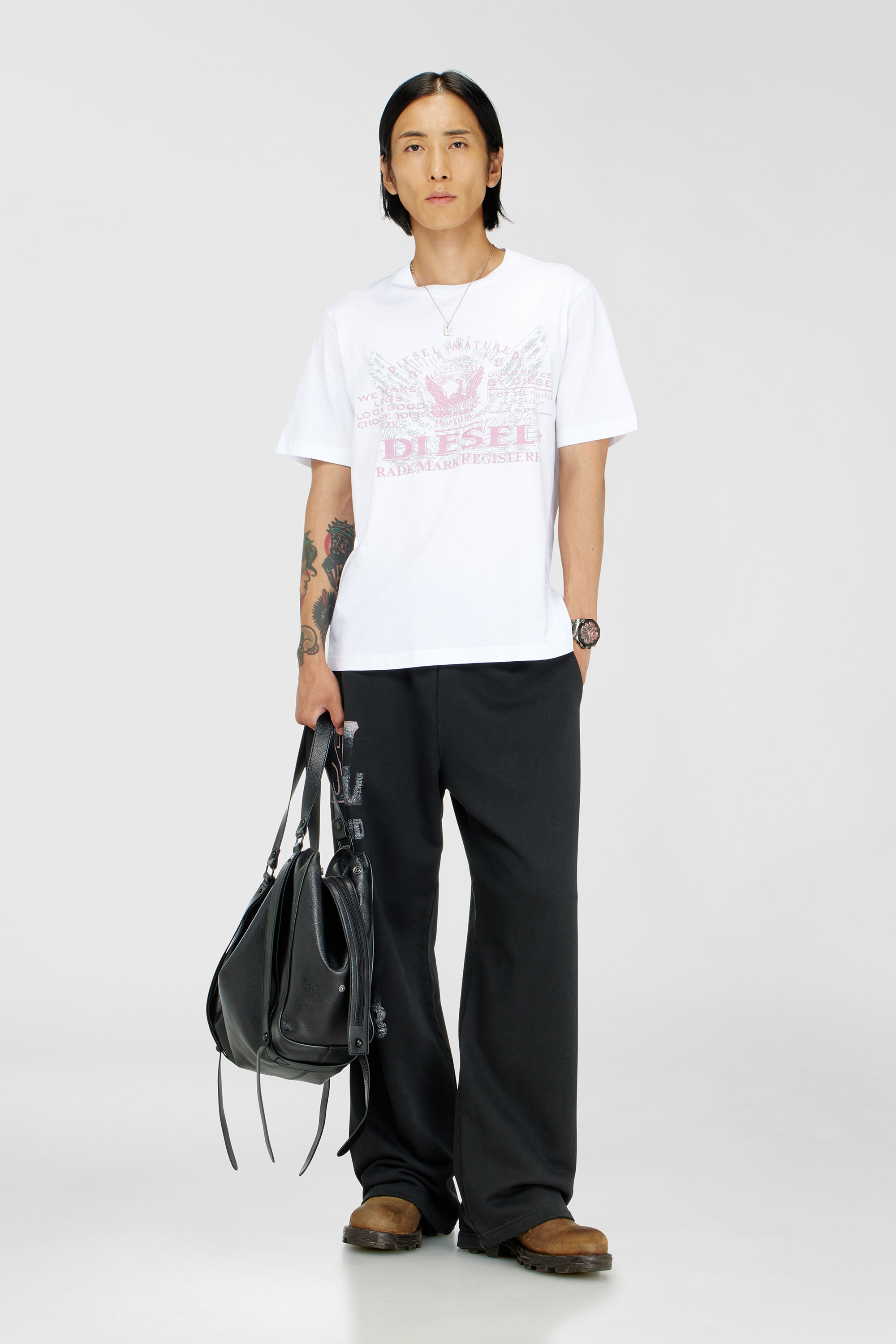 Diesel - T-JUST-FENIX-T92, Man's Cotton T-shirt with graphic print in White - 1
