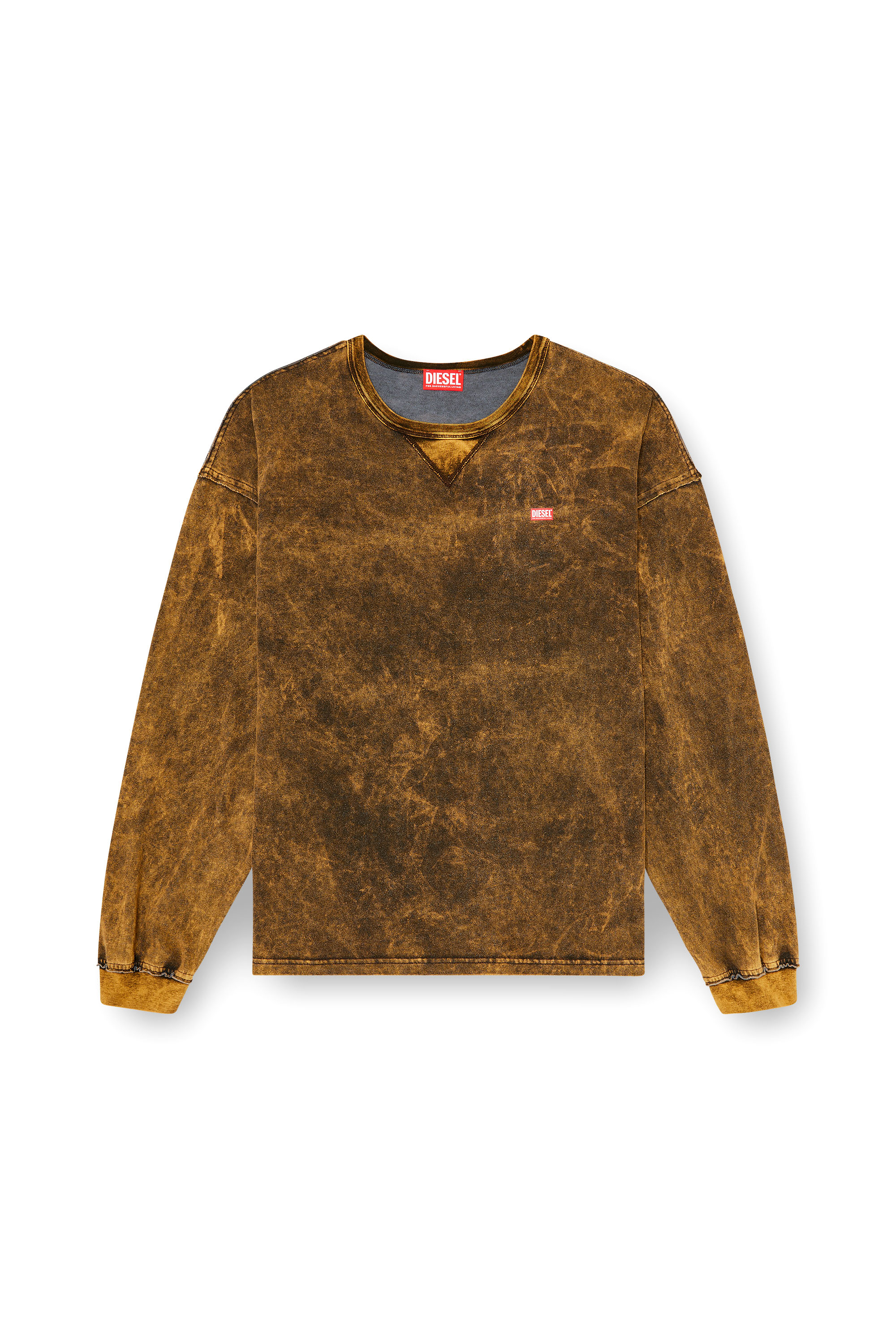 Diesel - T-BOXT-LS-RAW, Man's Acid-wash long-sleeve T-shirt with frayed details in null - 2