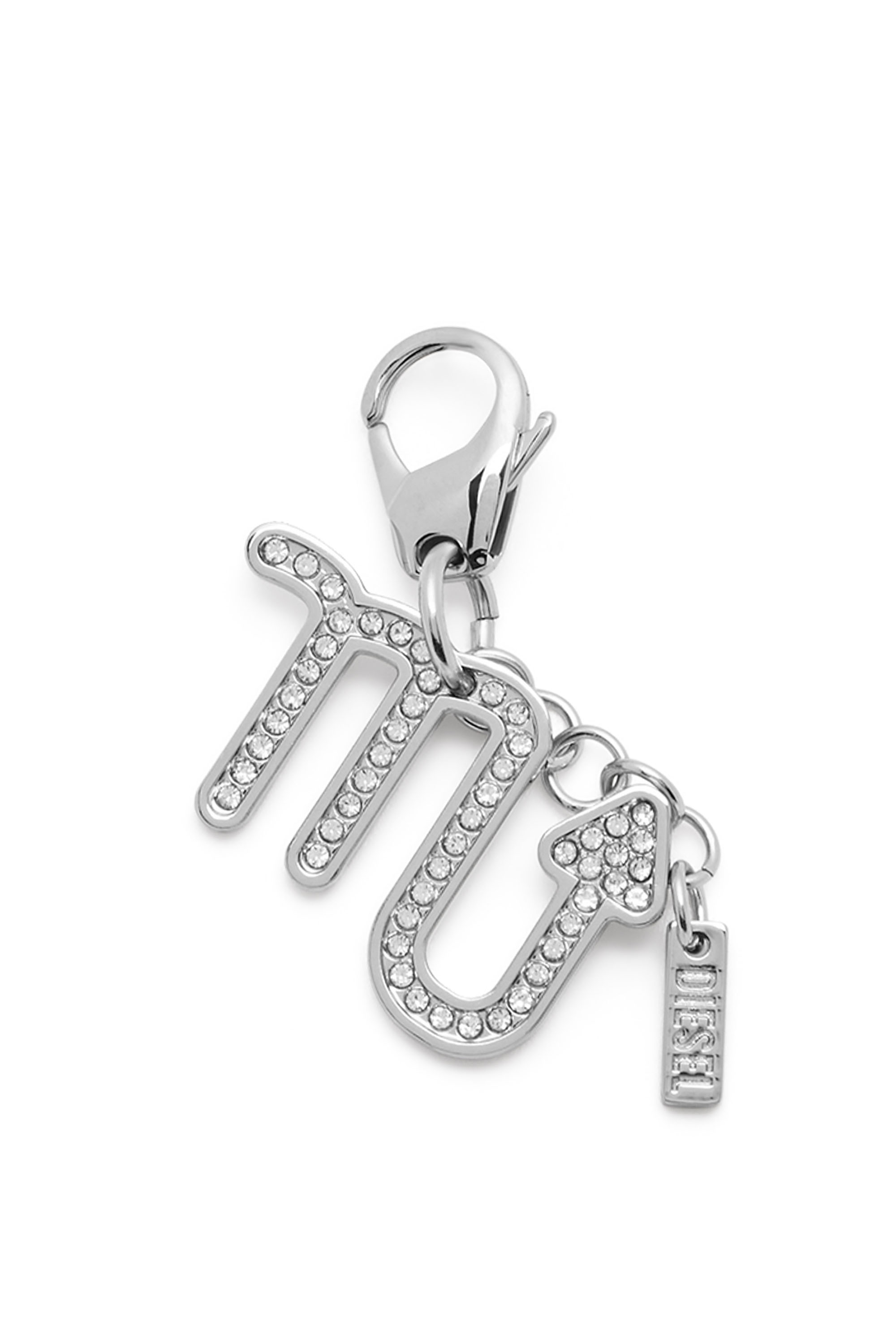 Diesel - CHARM SCORPIO, Unisex Metallischer Skorpion-Anh&auml;nger mit Strasssteinen in Silber - 1