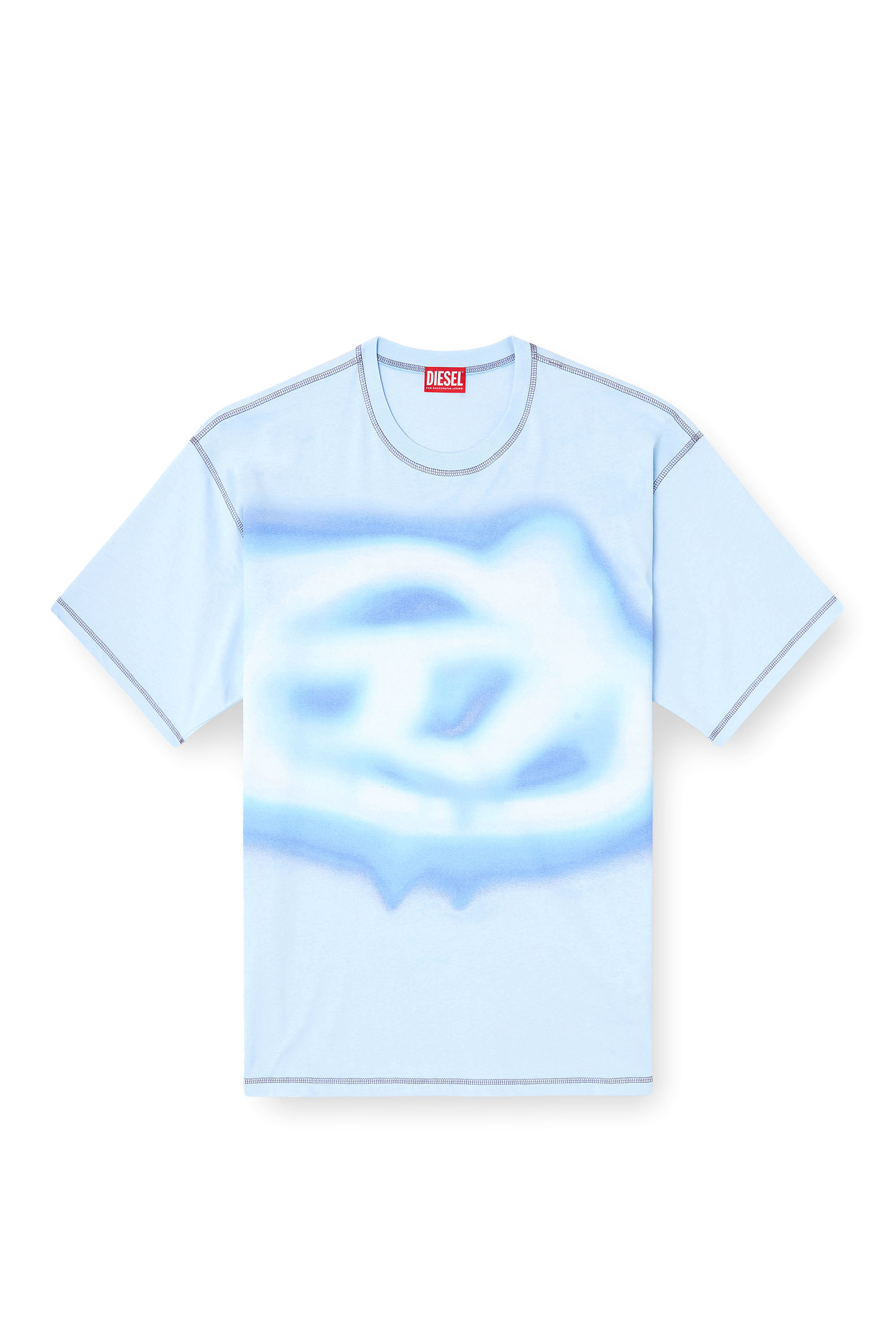 Diesel - T-BOXT-V11, Herren Lockeres T-Shirt mit Wasser-Effekt-Print in Hellblau - 2
