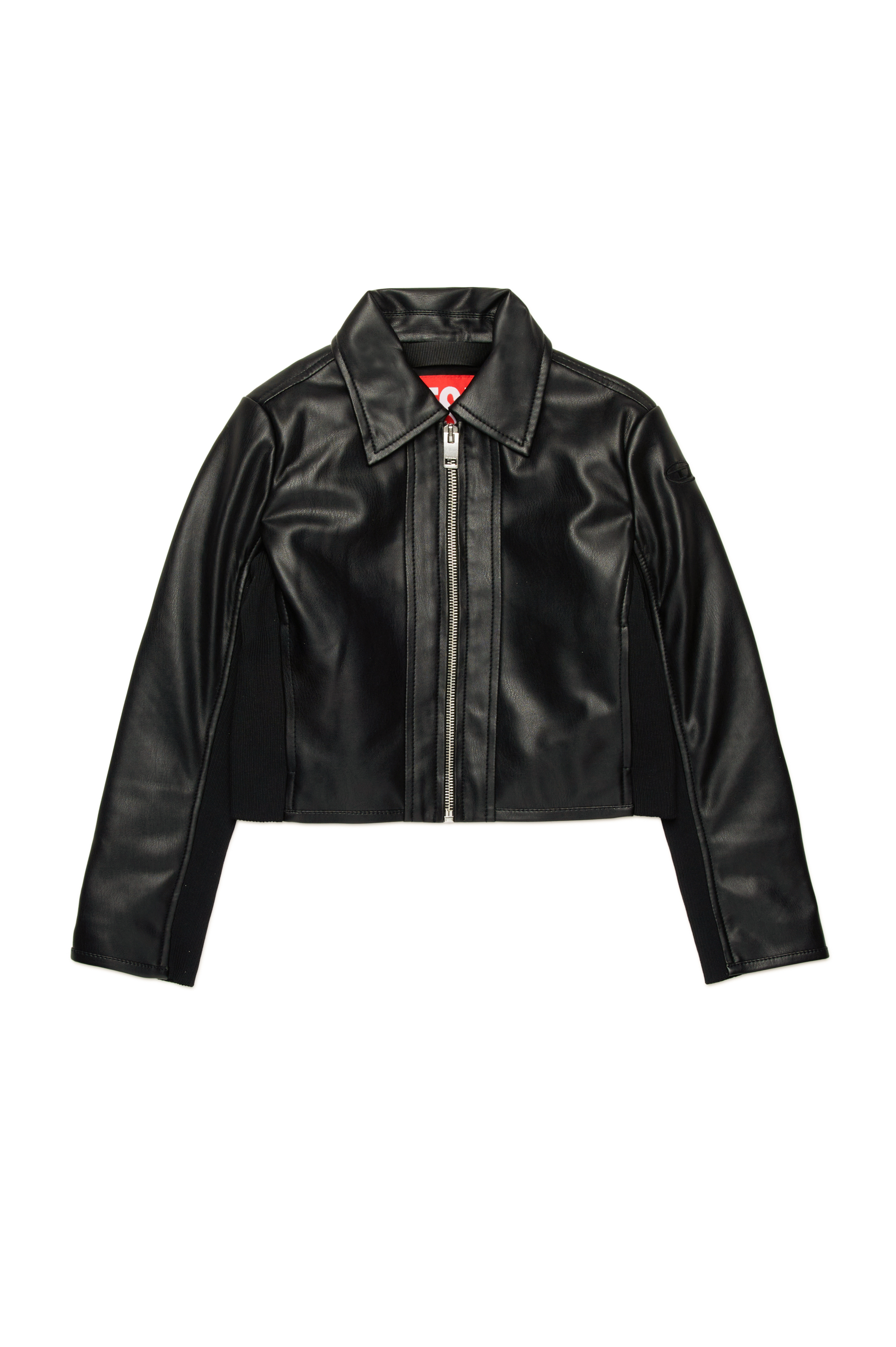 Diesel - JLSASK, Damen Biker-Jacke mit elastischen Einsätzen in Schwarz - 1