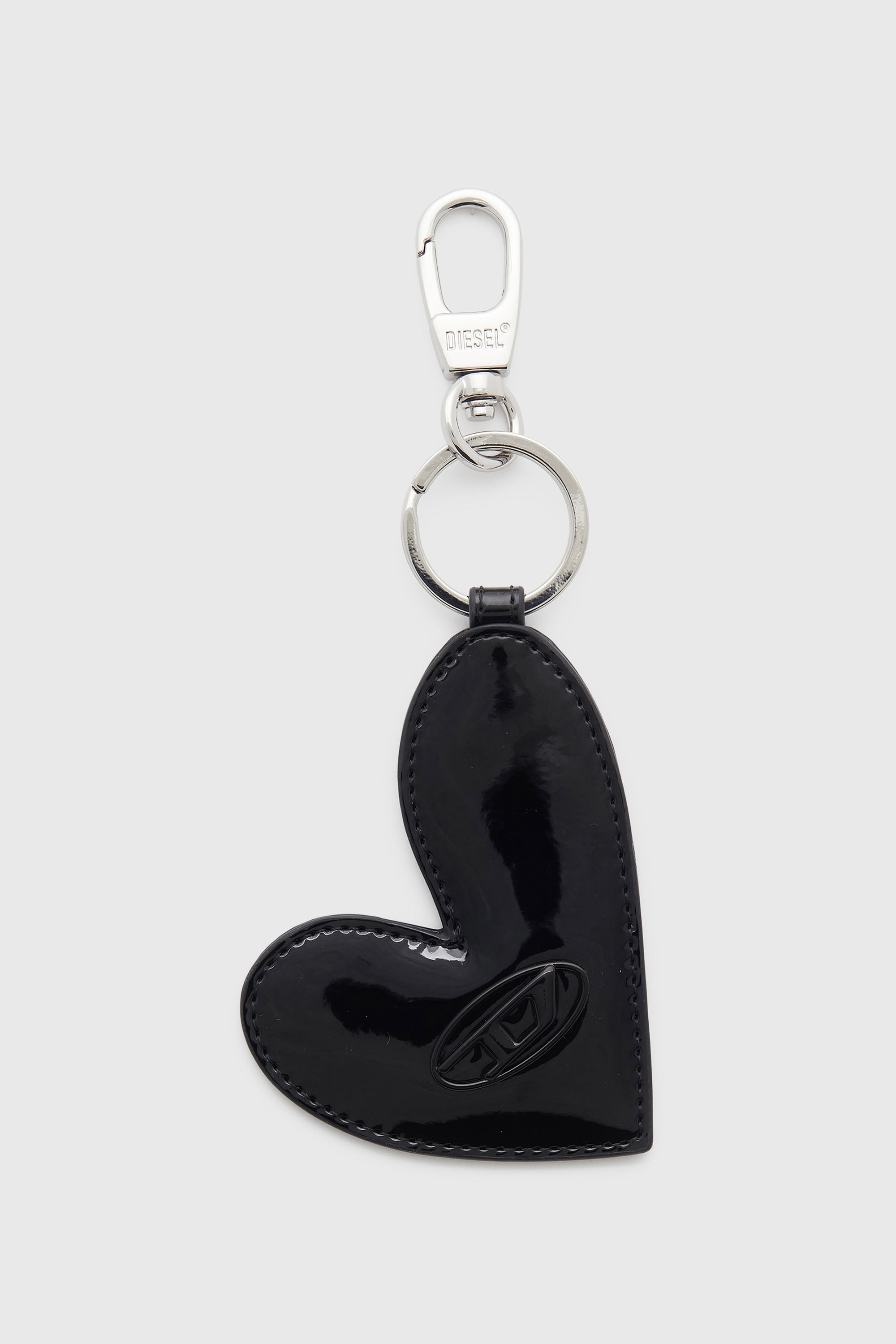 Diesel - PLAY HEART MIRROR, Damen Herzf&ouml;rmiger Anh&auml;nger mit gl&auml;nzendem Finish in Schwarz - 1