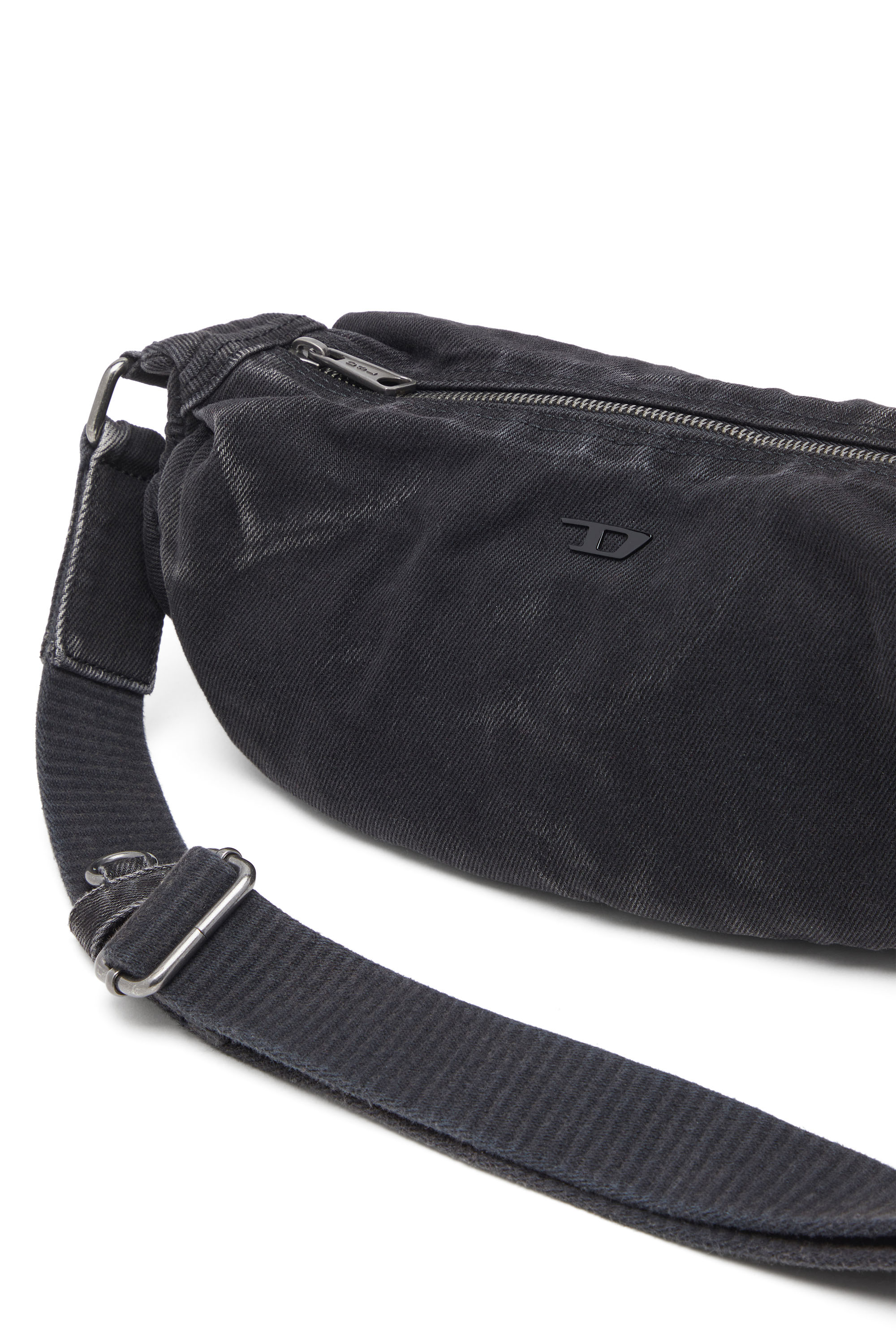 Diesel - RAVE CROSSBODY X, Herren Rave-Kleine Crossbody-Tasche aus verblasstem Denim in Schwarz - 5