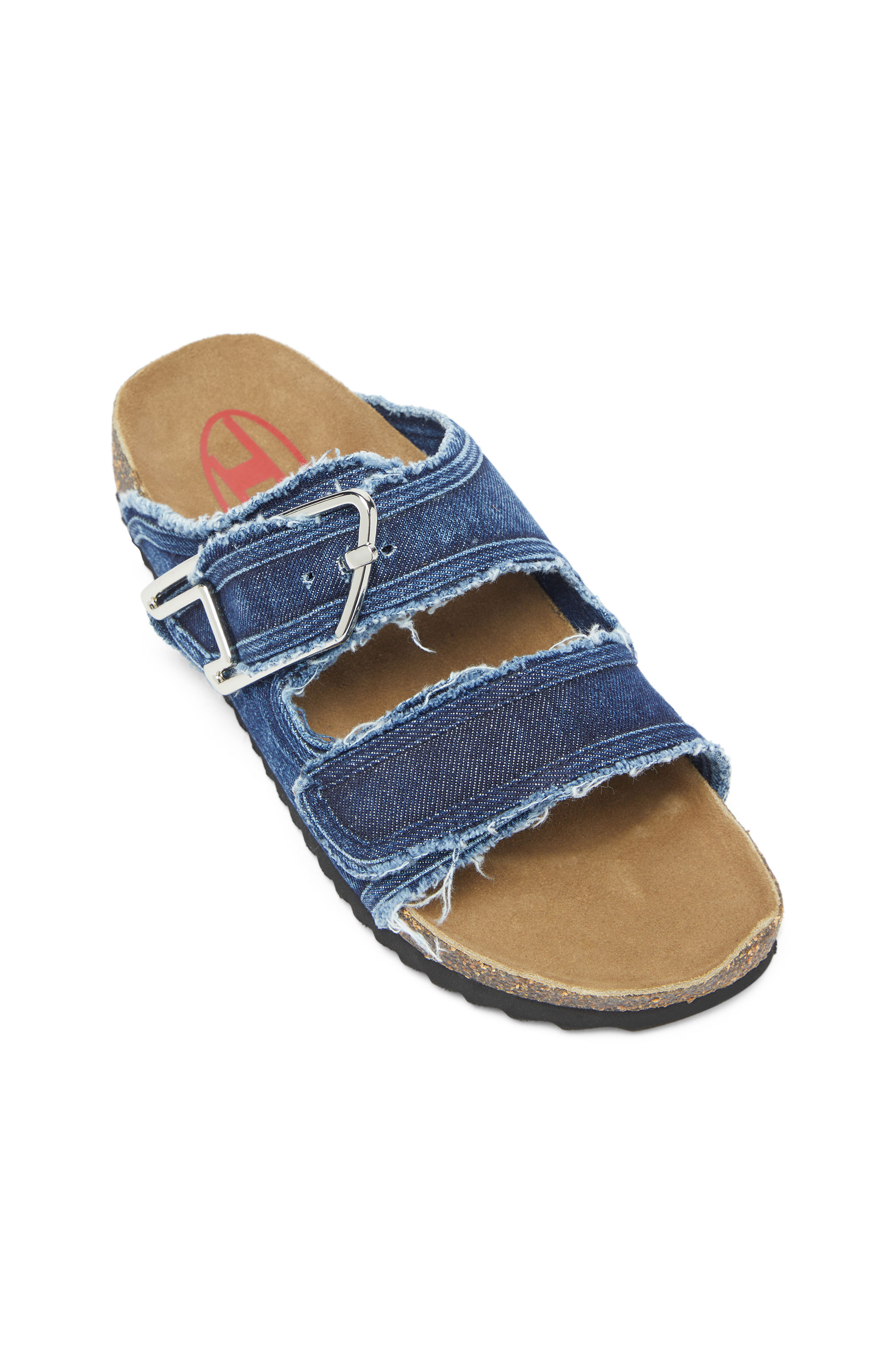 Diesel - D-WOODSTOCK D SANDAL W, Damen D-Woodstock - Sandale mit ausgefransten denim-riemen in Mittelblau - 6