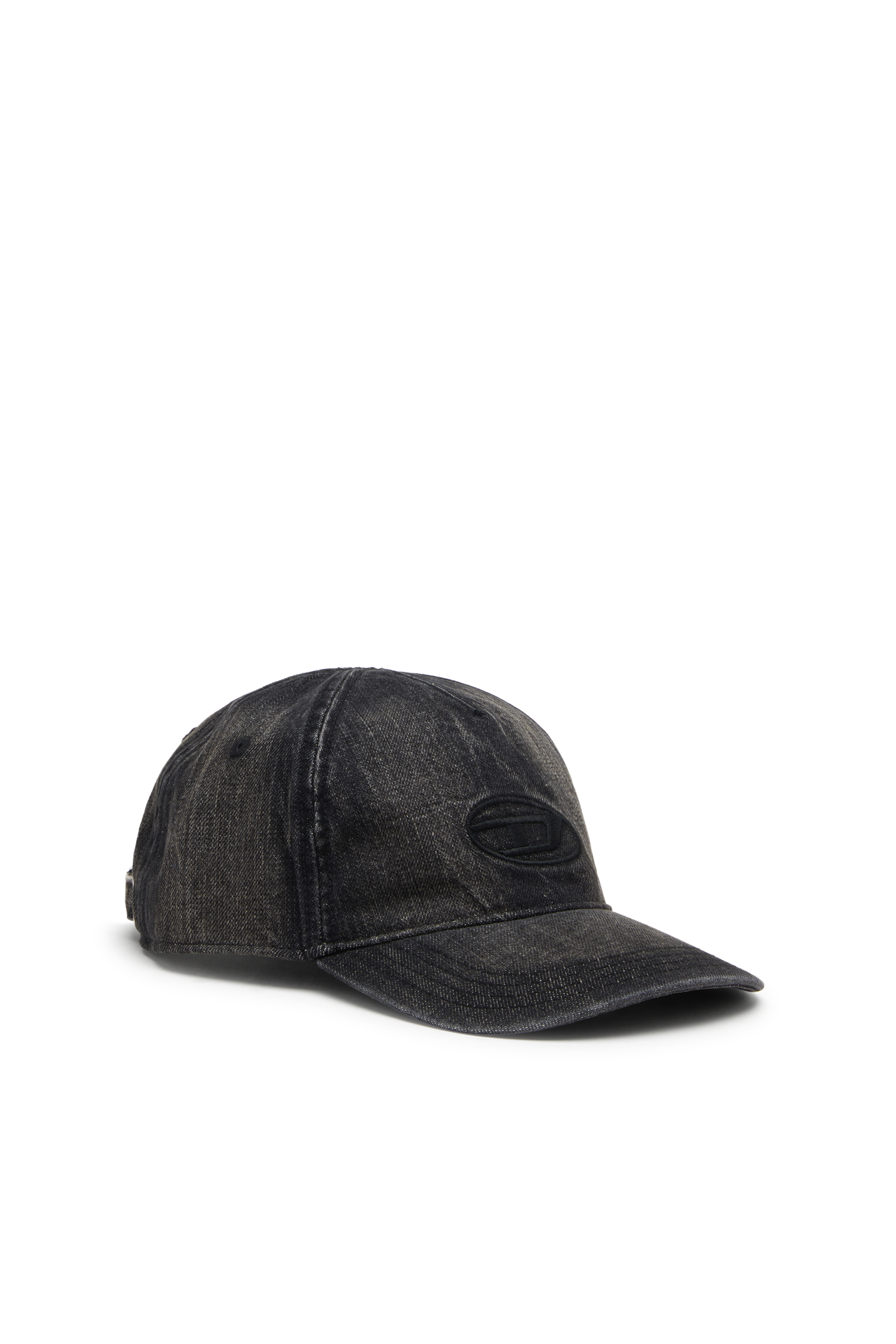 Diesel - C-ENIC, Herren Denim-Cap mit ausgefransten Details und gesticktem Logo in Jeansschwarz - 1