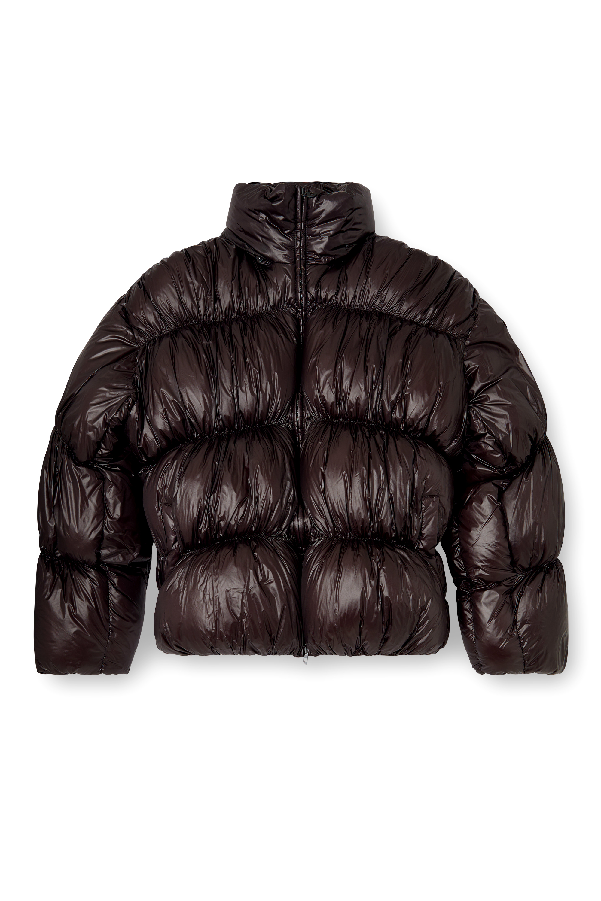 Diesel - W-CHOCO, Herren Daunen-Jacke mit Kapuze und Blaseneffekt in Schwarz - 3